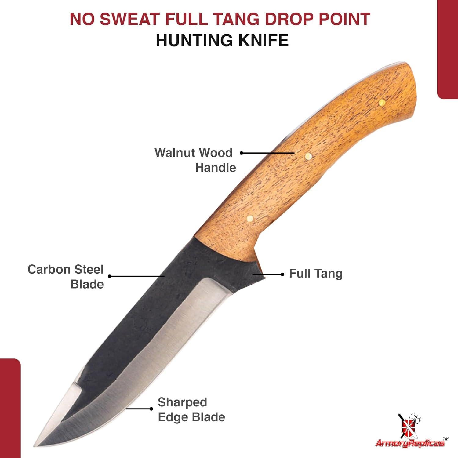 Cuchillo de Caza Réplicas de Armory 22.86 cm Acero Carbono Madera