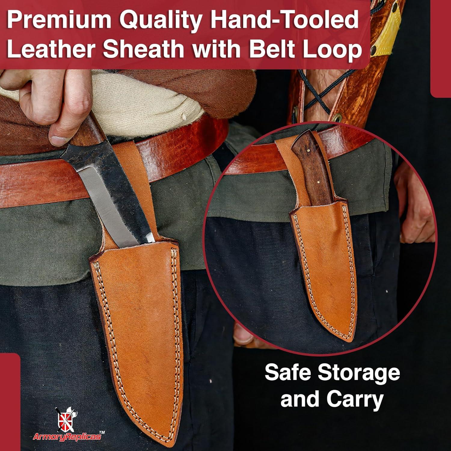 Cuchillo de Caza Réplicas de Armory 22.86 cm Acero Carbono Madera