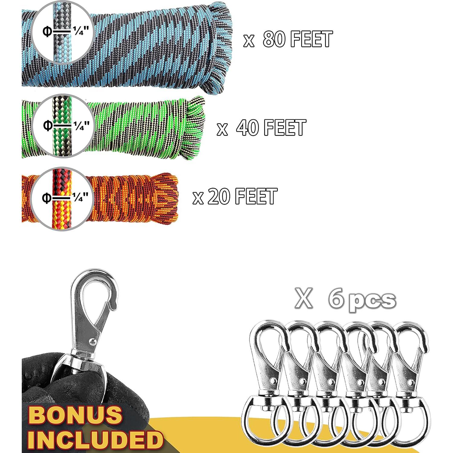 Cuerda de Nylon Trenzada Wellmax 3x1/4" 20/40/80 pies UV