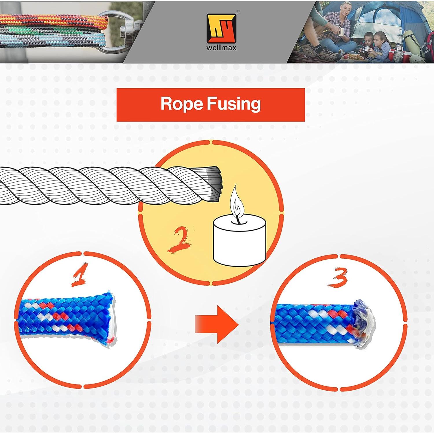 Cuerda de Nylon Trenzada Wellmax 3x1/4" 20/40/80 pies UV