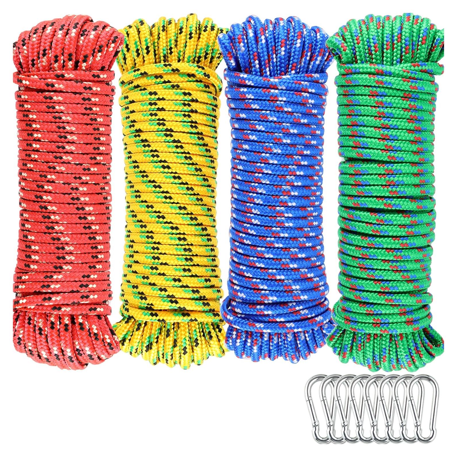 Cuerda Trenzada Wellmax 4 Pack 15,24m Multicolor Resistente