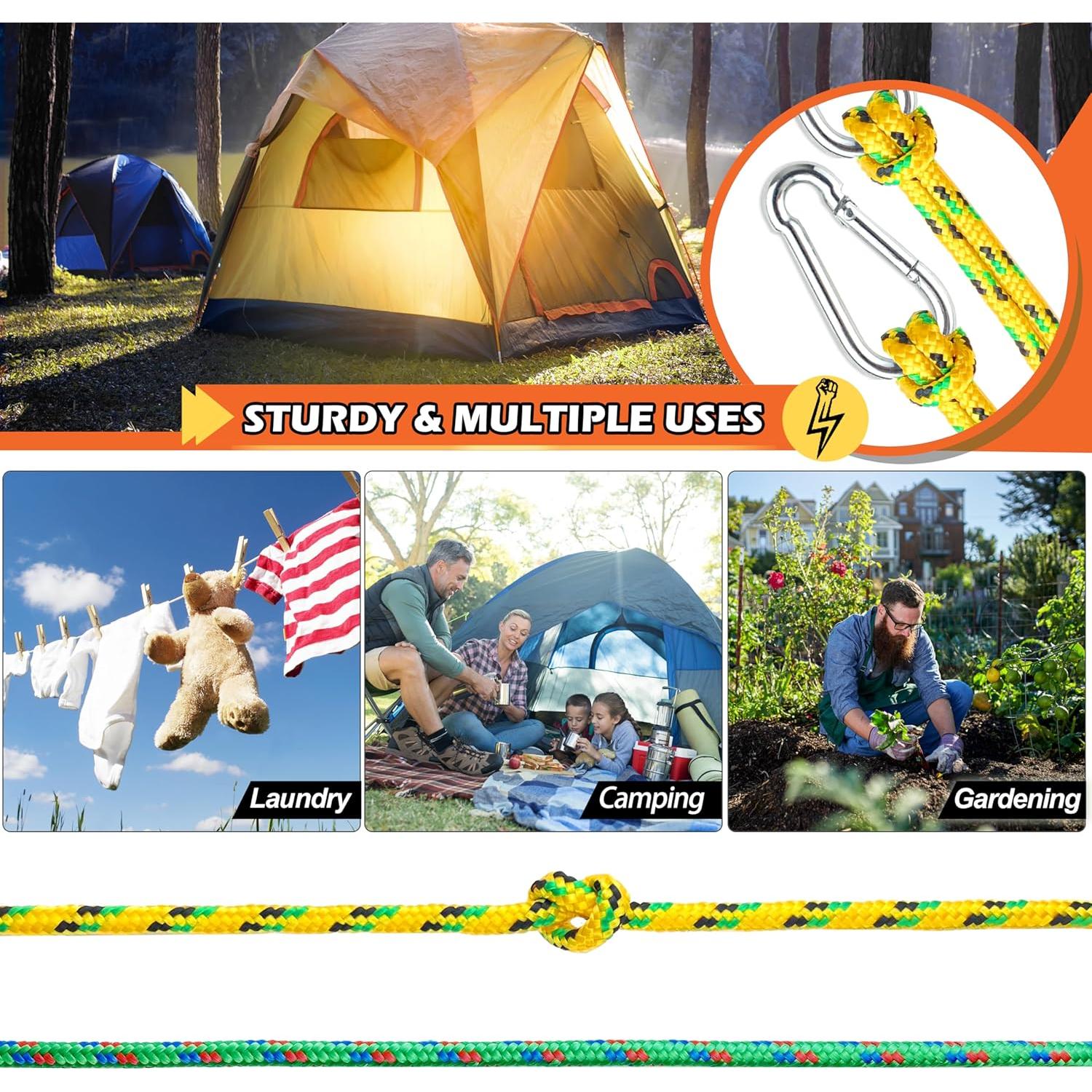 Cuerda Trenzada Wellmax 4 Pack 15,24m Multicolor Resistente