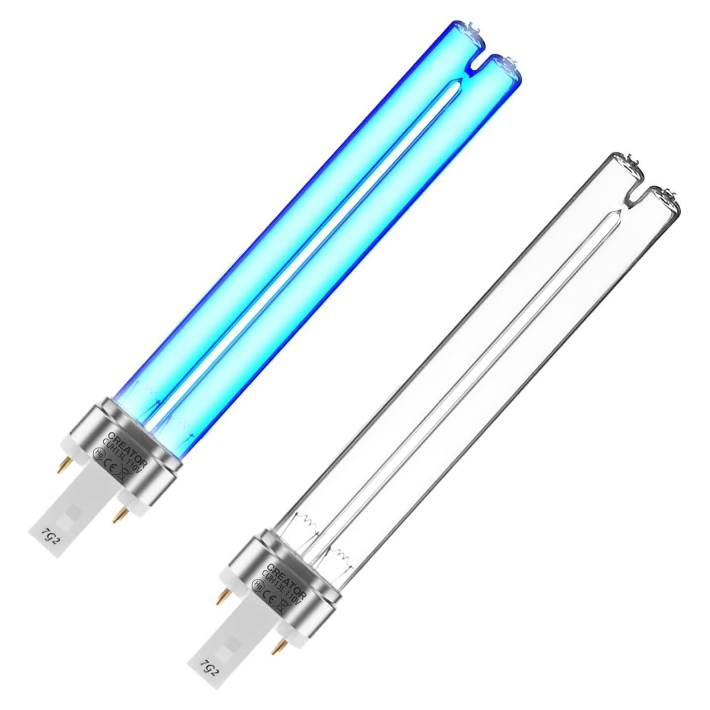 Paquete de 2 bombillas UV-C 13W G23 para estanque Coospider