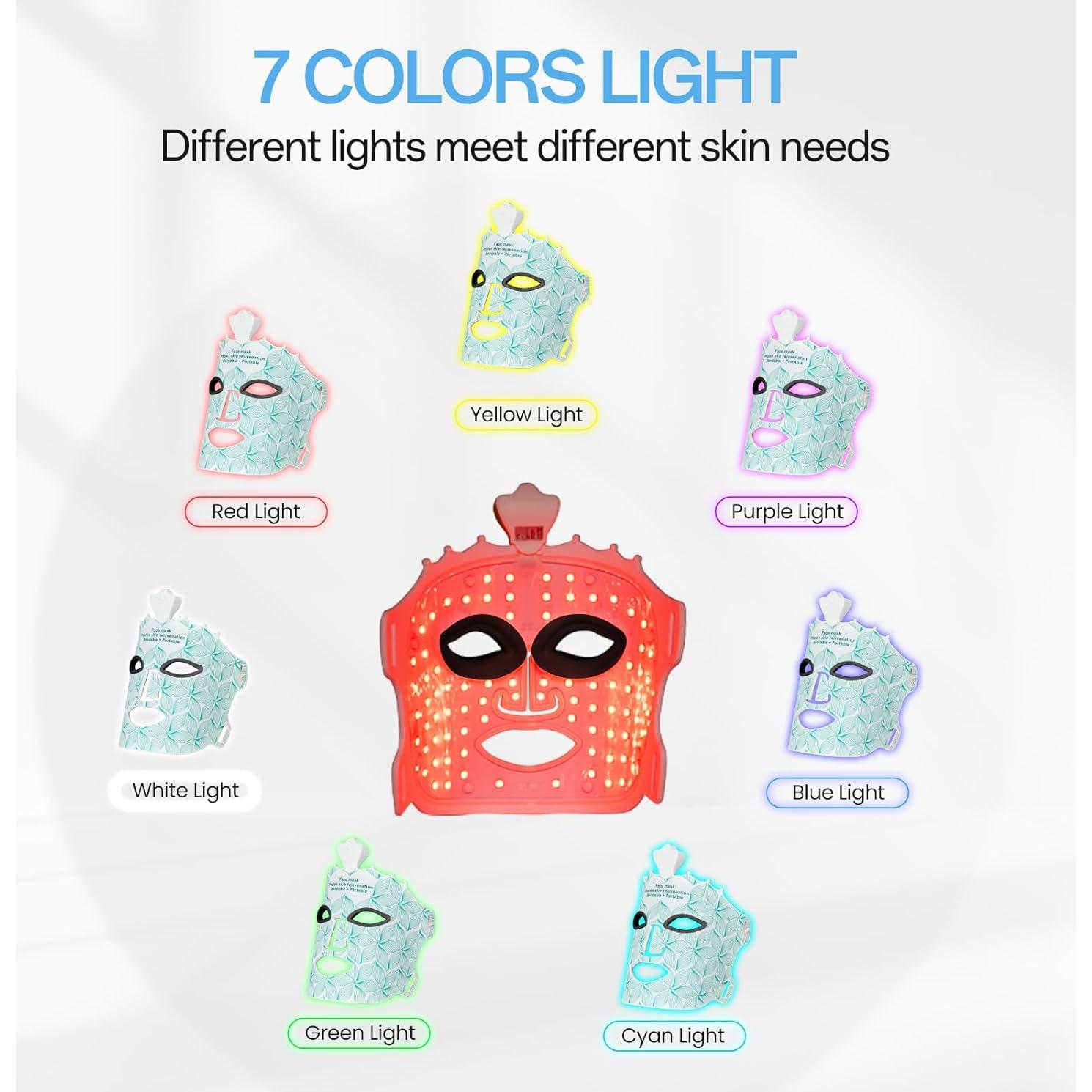 Máscara Facial de Luz Roja Facego - 7 Colores Inalámbrica