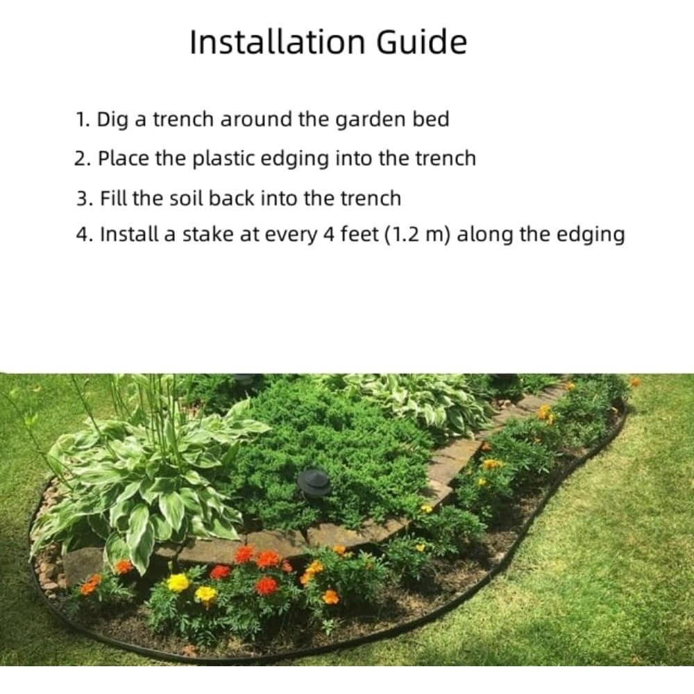 Borde de Jardín ANLEOLIFE 60 pies Flexible Anti-UV