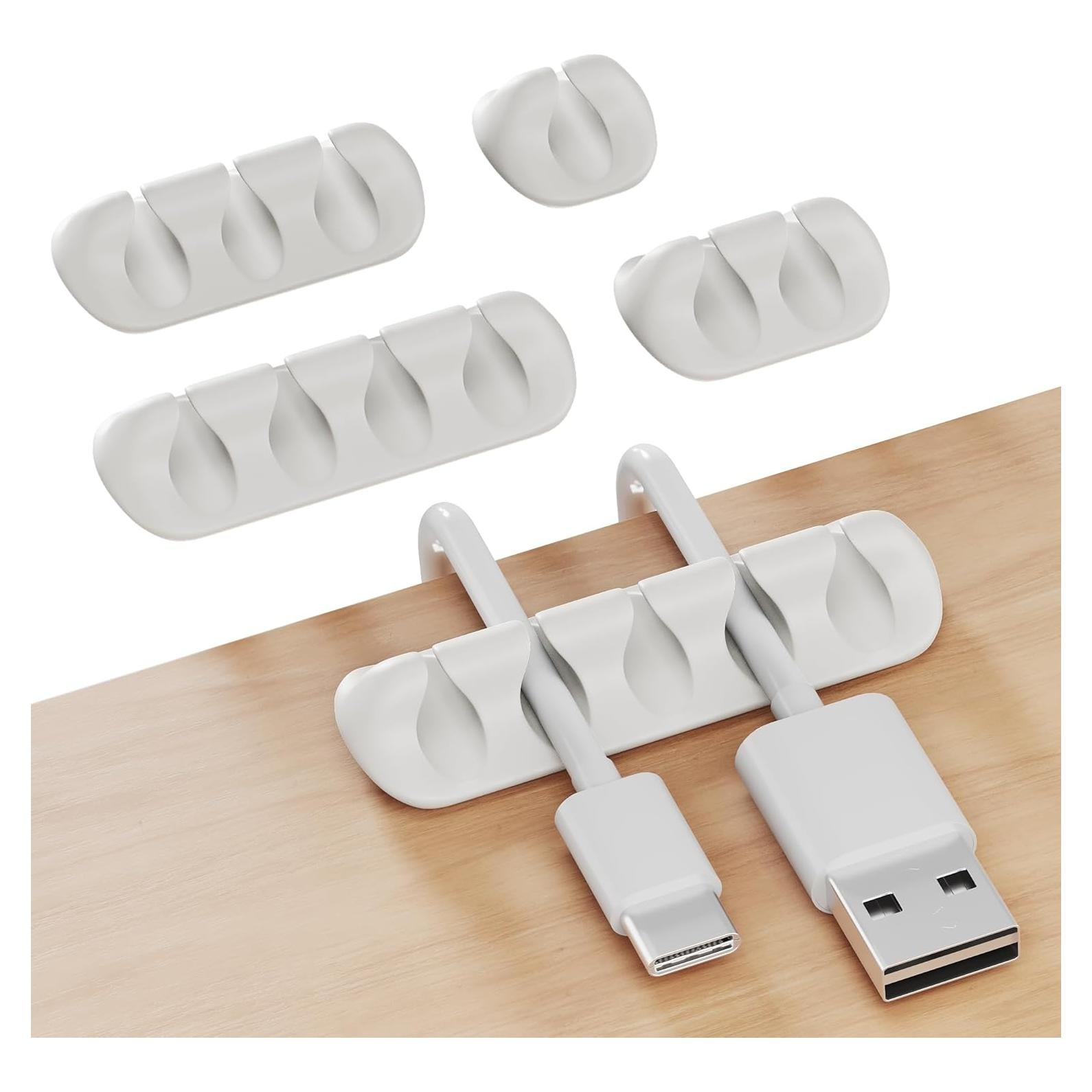 Organizador de Cables GLUIT 5 Piezas Adhesivos Blanco