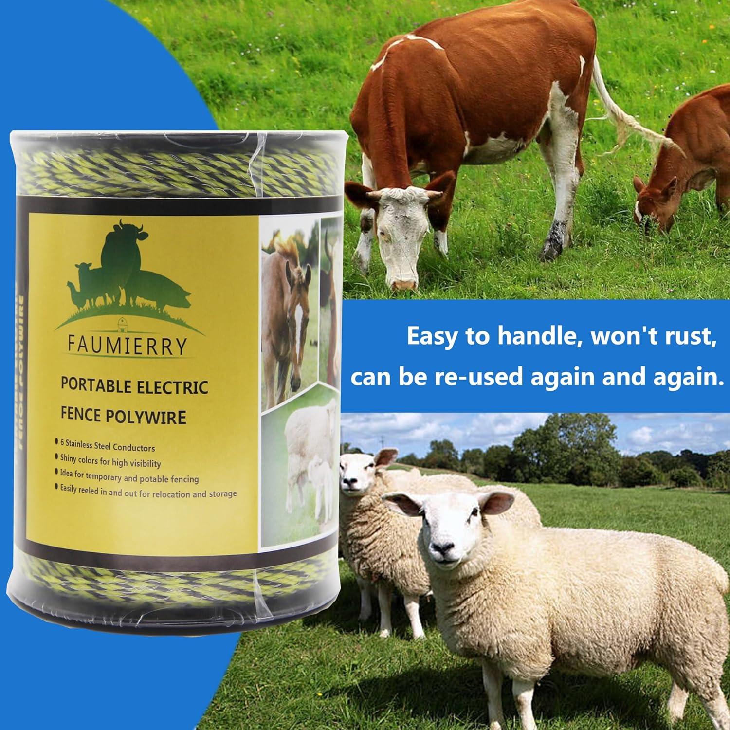 Cerca Eléctrica Portátil FAUMIERRY 500 Metros 6 Conductores