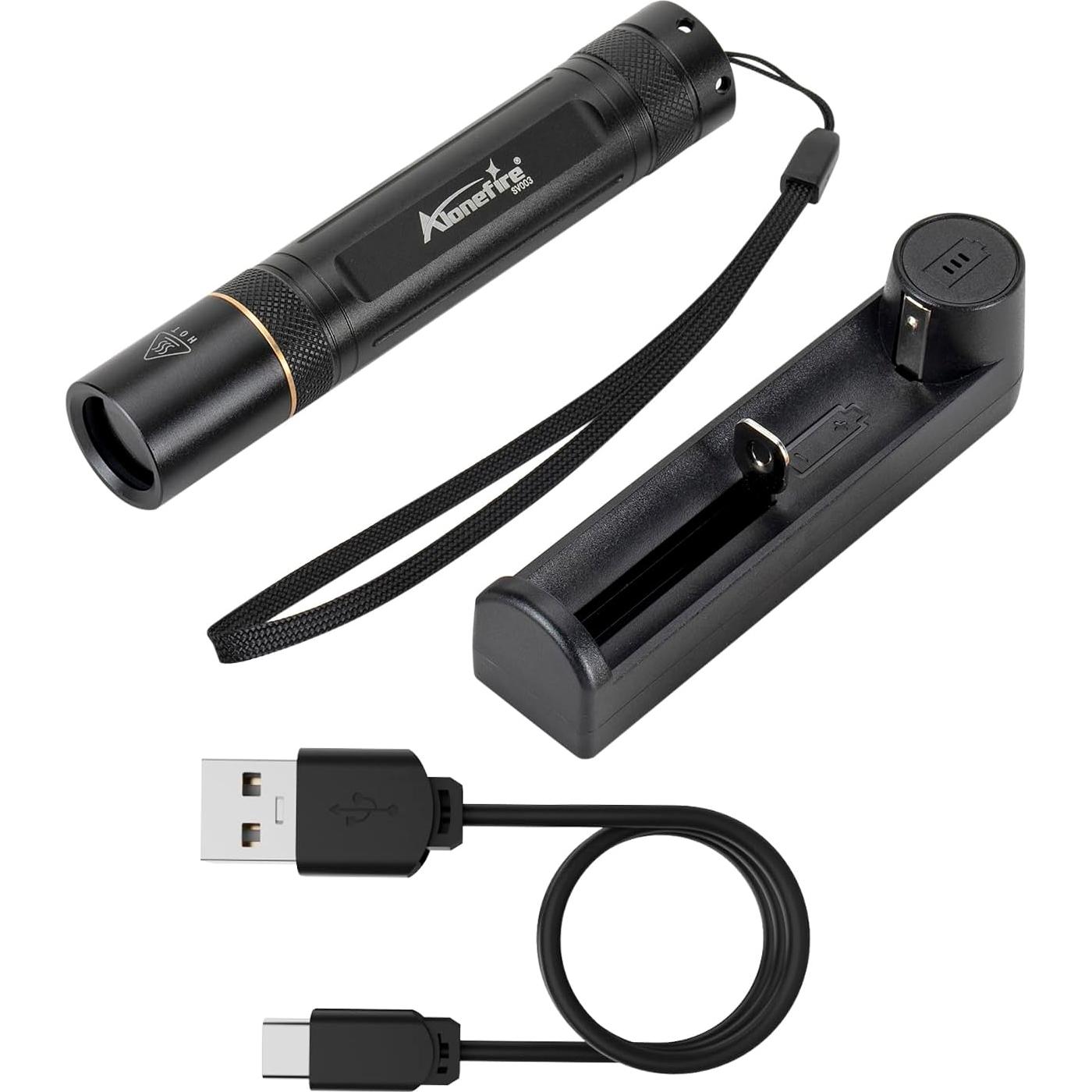 Linterna UV Recargable ALONEFIRE SV003 10W 365nm