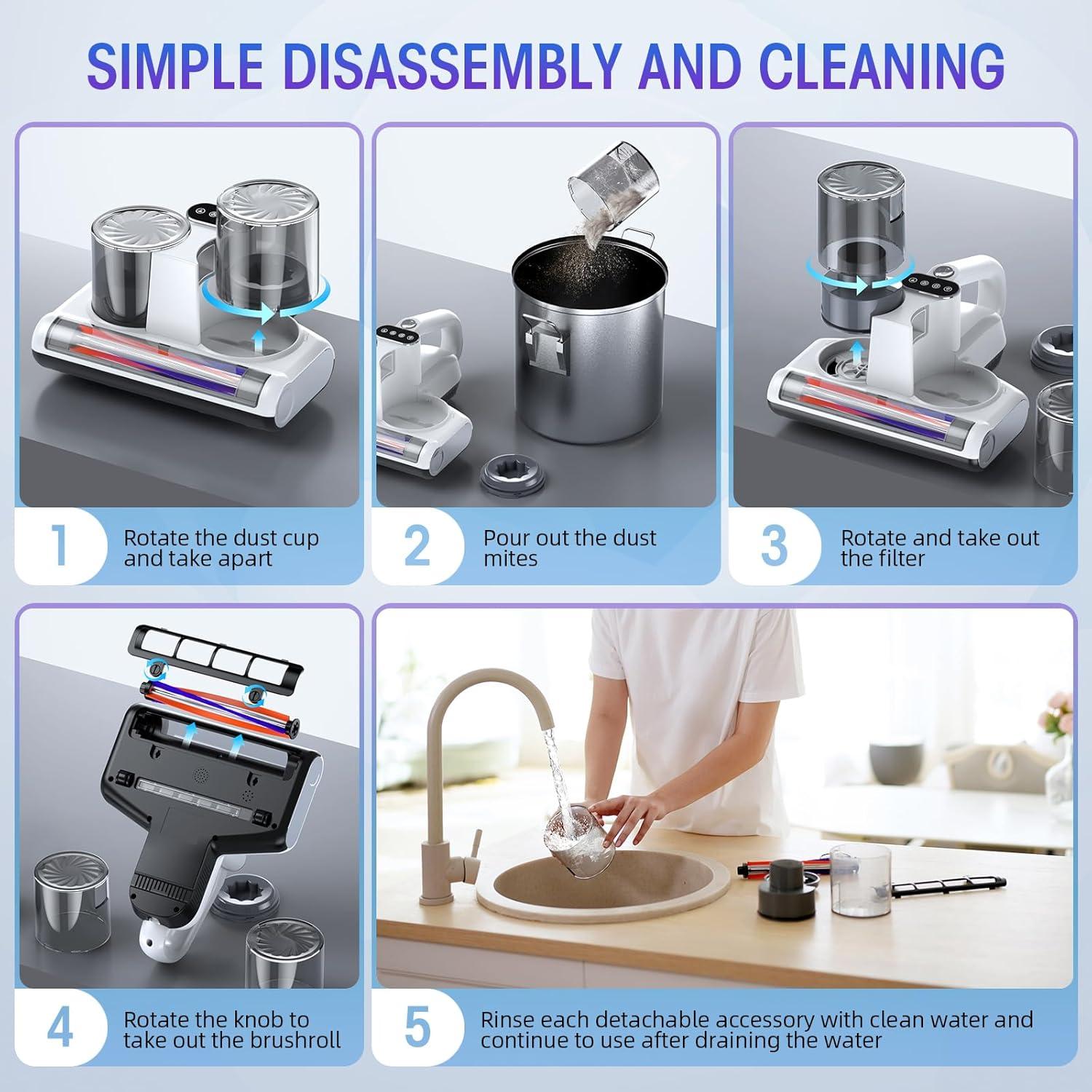 Aspiradora de Cama JPHYLL UVC-S1600-Pro 500W Luz UV-C