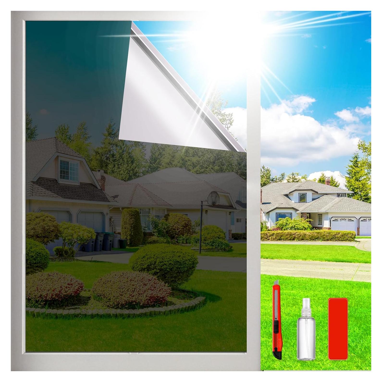 Película de Ventana XHCN 2.22 m² Anti UV Negro-Plata