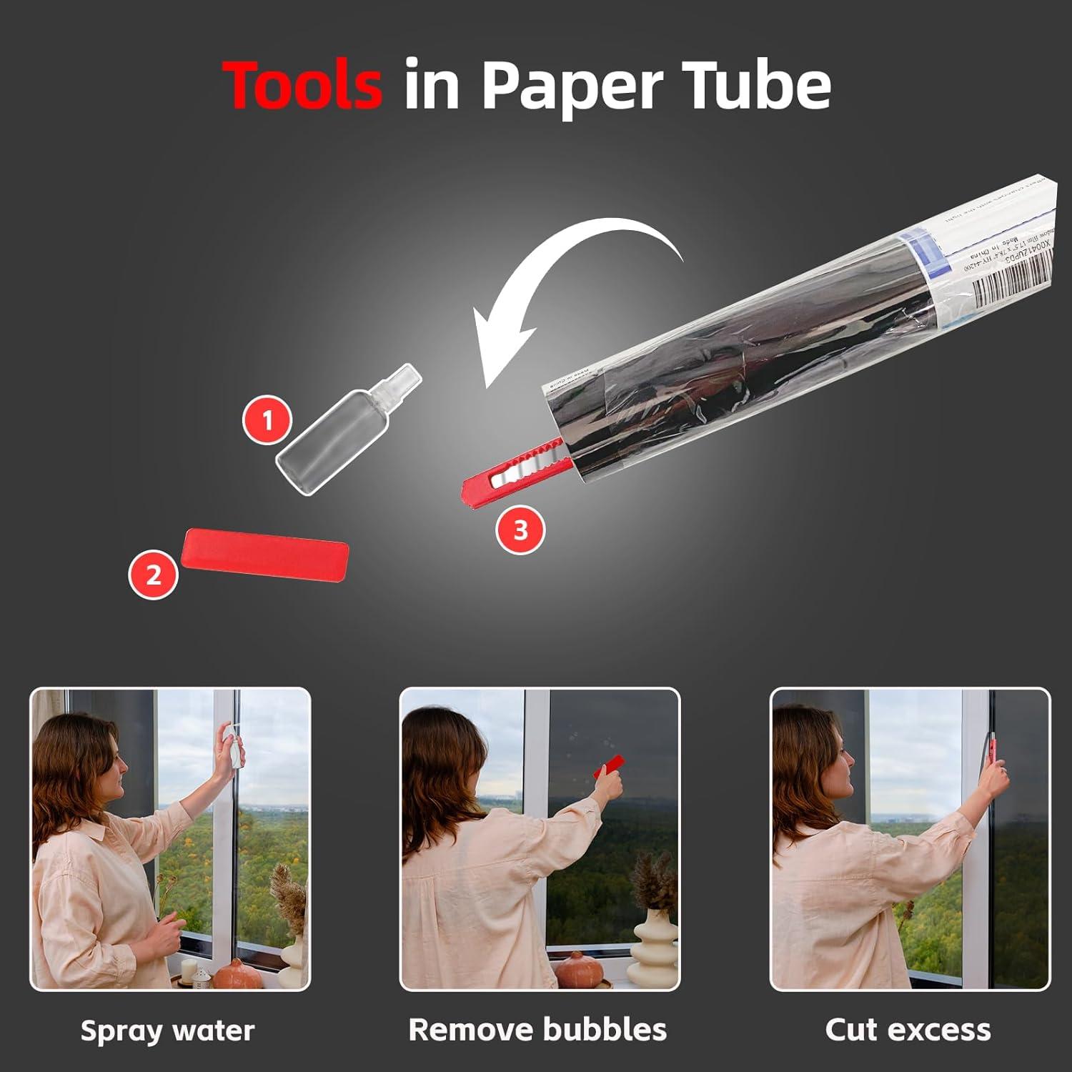 Película de Ventana XHCN 2.22 m² Anti UV Negro-Plata