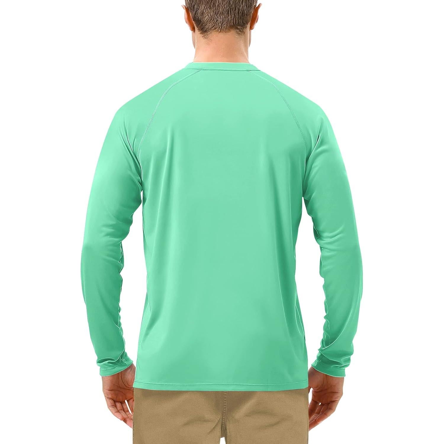 Roadbox Mens UPF 50+ UV Sun Protection Shirts Outdoor Long Sleeve SPF Rash Guard for Fishing Hiking Swimming Running
