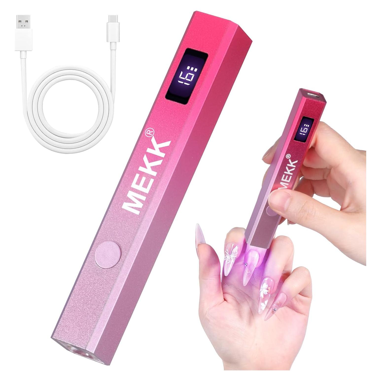 Luz UV de Mano MEKK Mini Lámpara LED Rosa Portátil