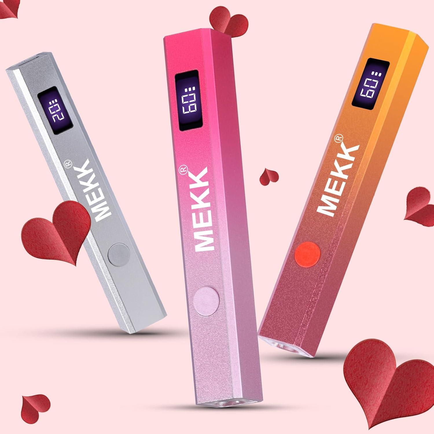 Luz UV de Mano MEKK Mini Lámpara LED Rosa Portátil