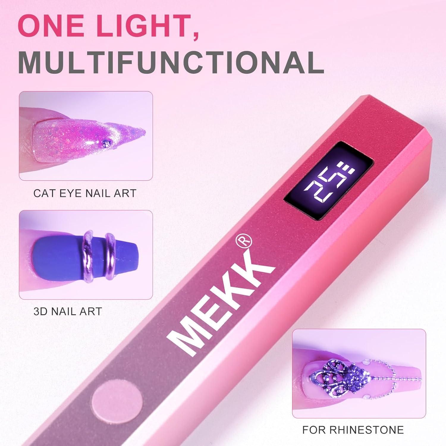 Luz UV de Mano MEKK Mini Lámpara LED Rosa Portátil
