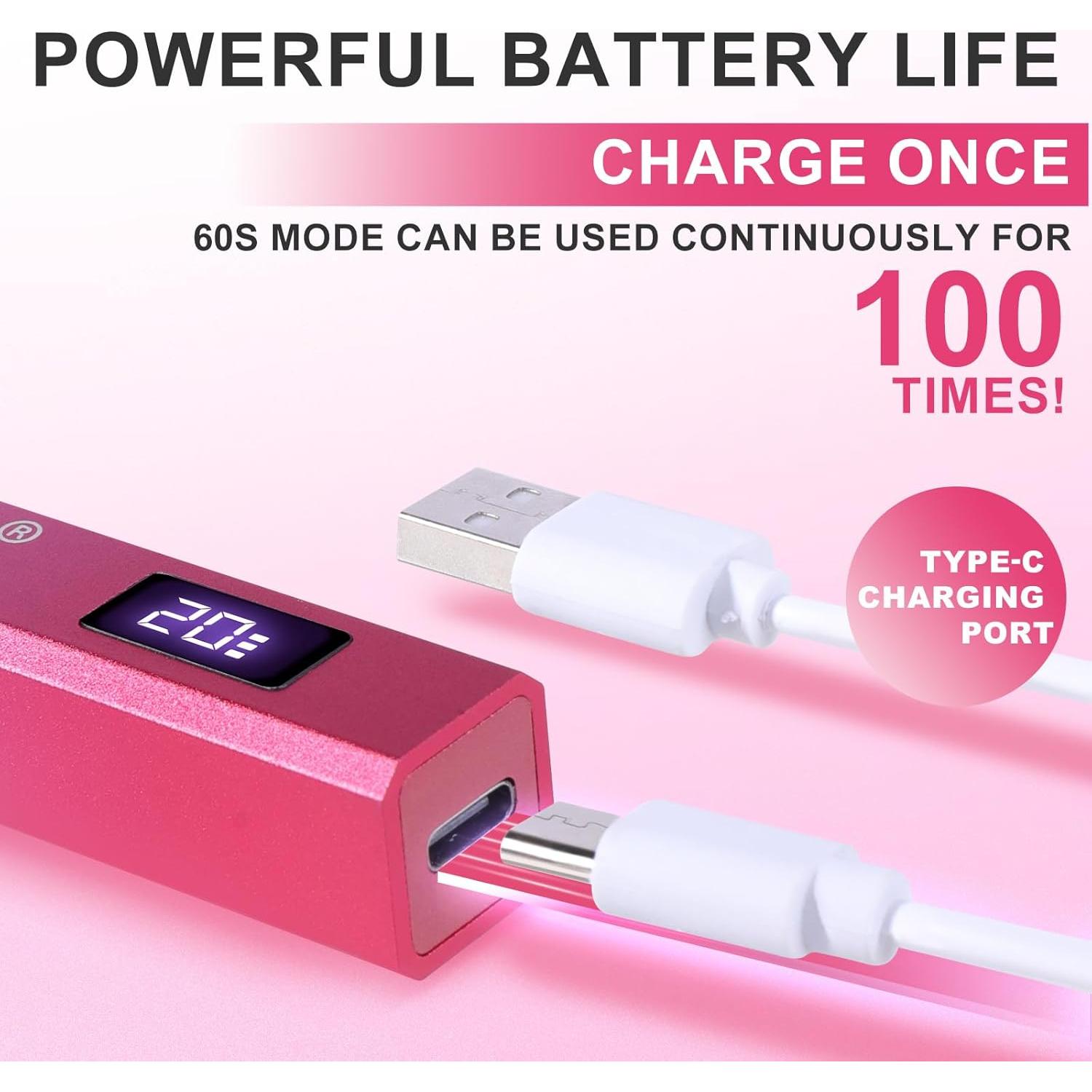 Luz UV de Mano MEKK Mini Lámpara LED Rosa Portátil