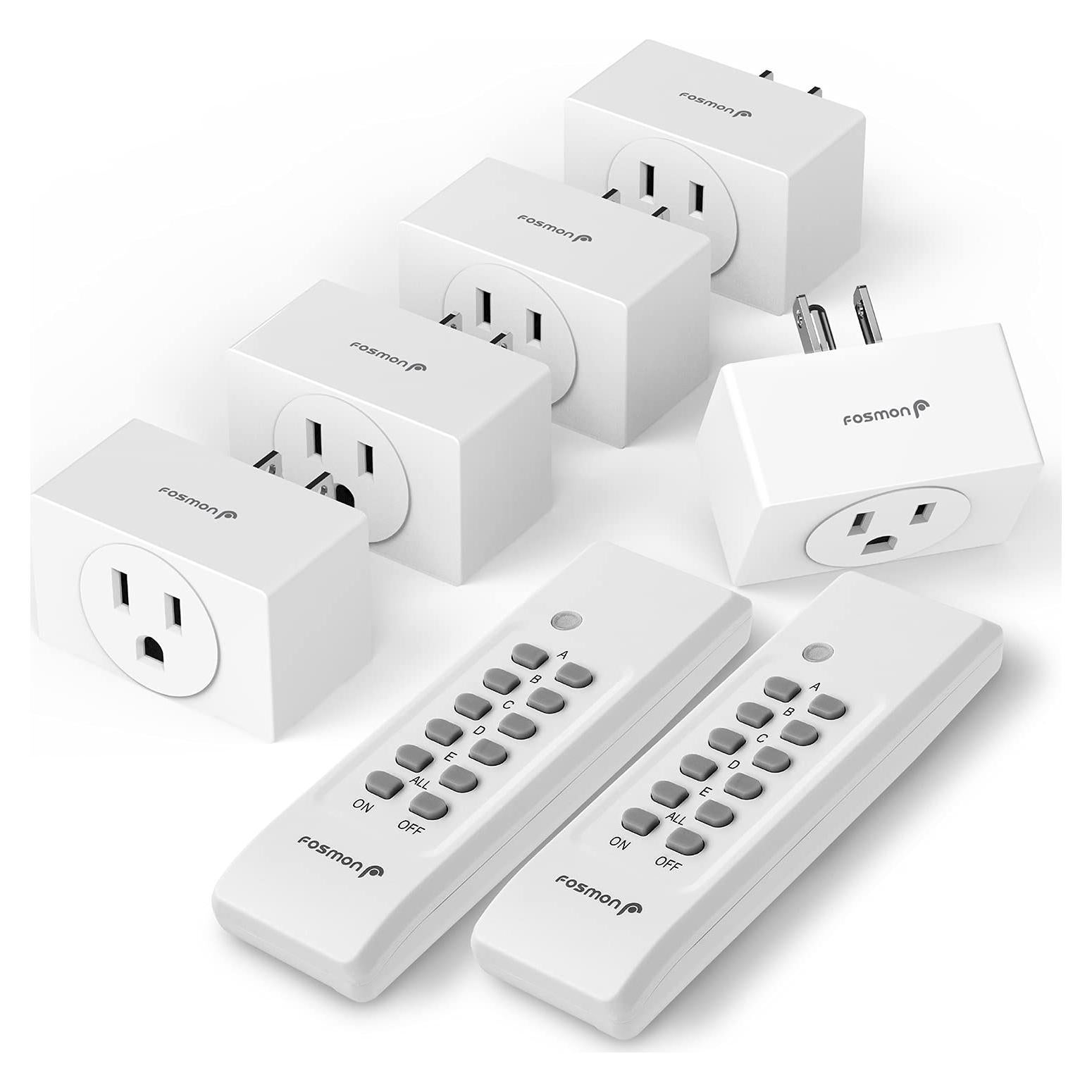 Enchufe Remoto Inalámbrico Fosmon 5 Unidades 15A 1800W