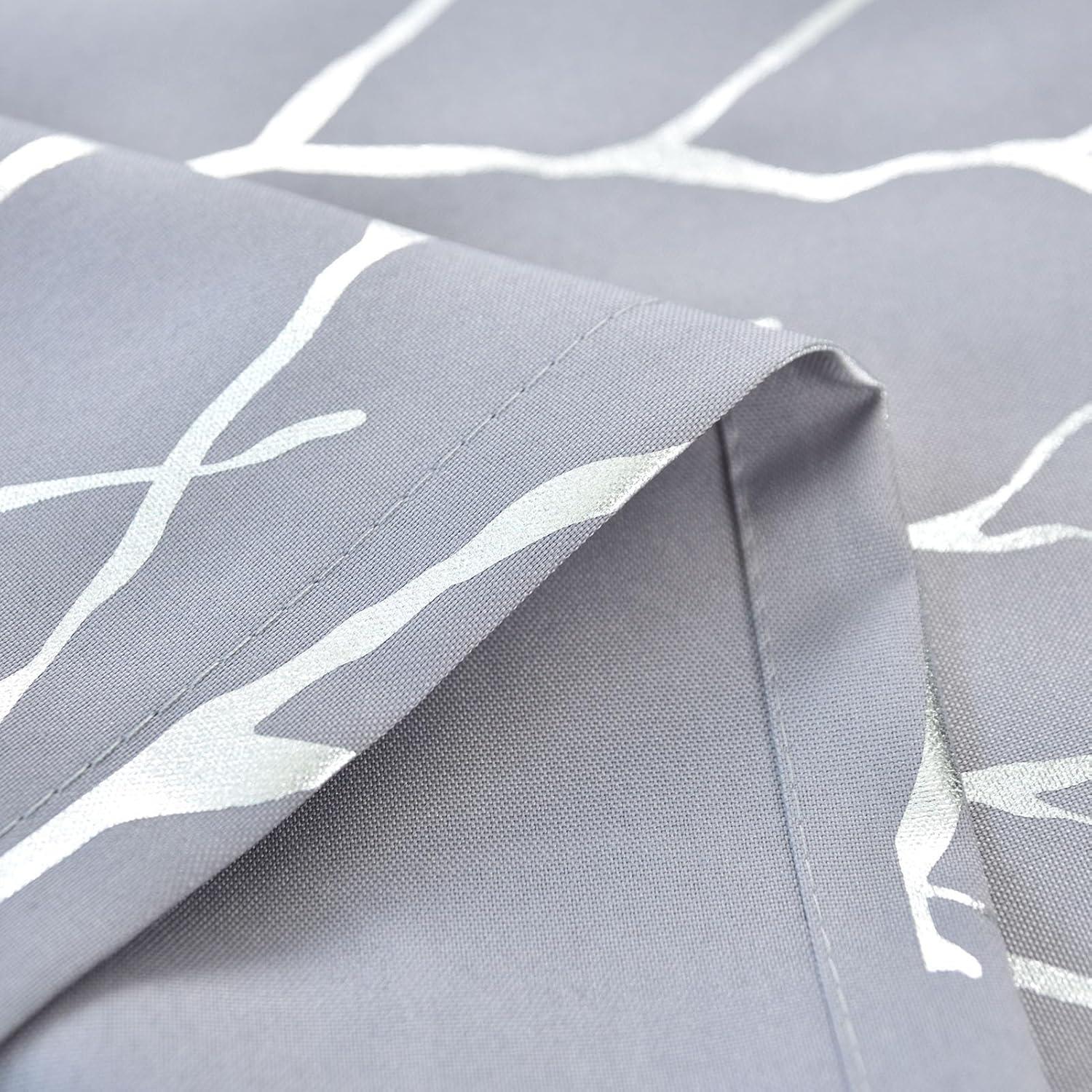 Cortinas Semi-Transparentes Kotile 52x213 cm 2 Paneles Plateadas