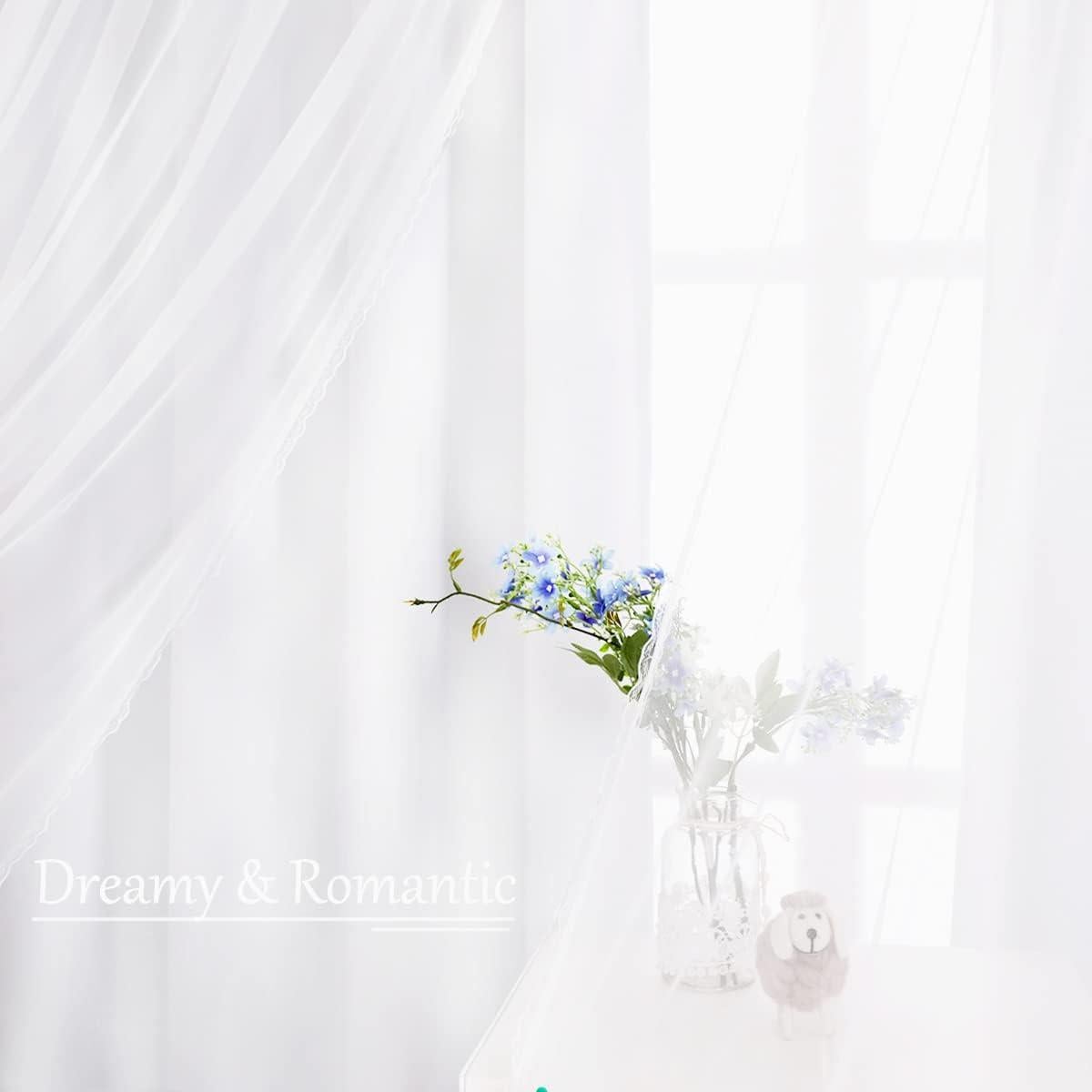 Cortinas Sheer Blancas SOFJAGETQ 52x54 cm 2 Paneles