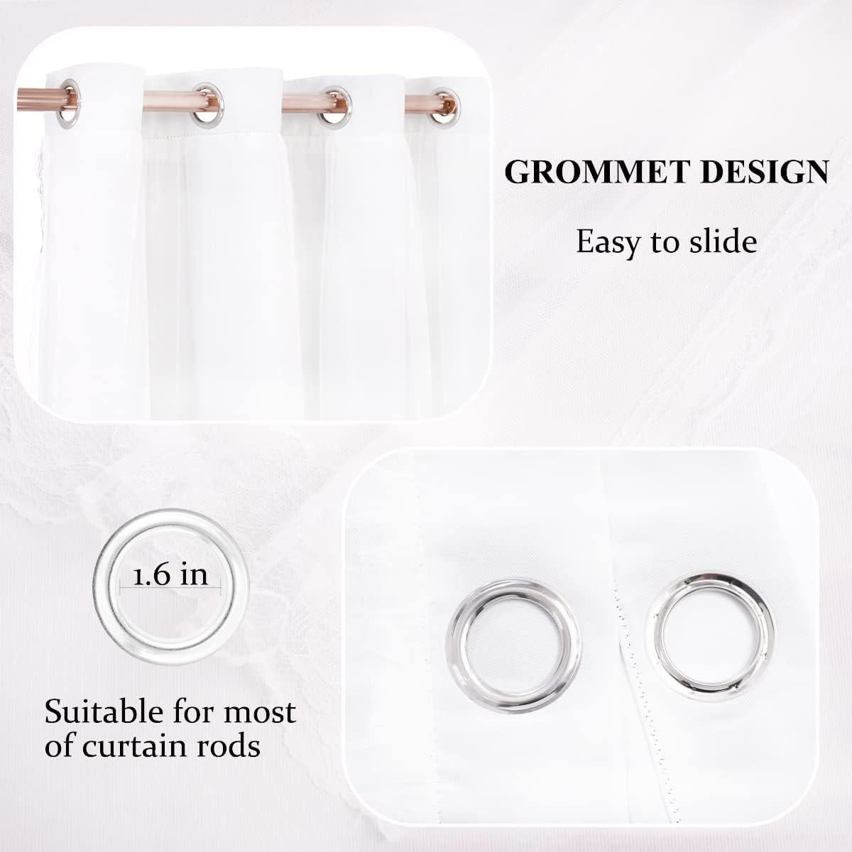 Cortinas Sheer Blancas SOFJAGETQ 52x54 cm 2 Paneles