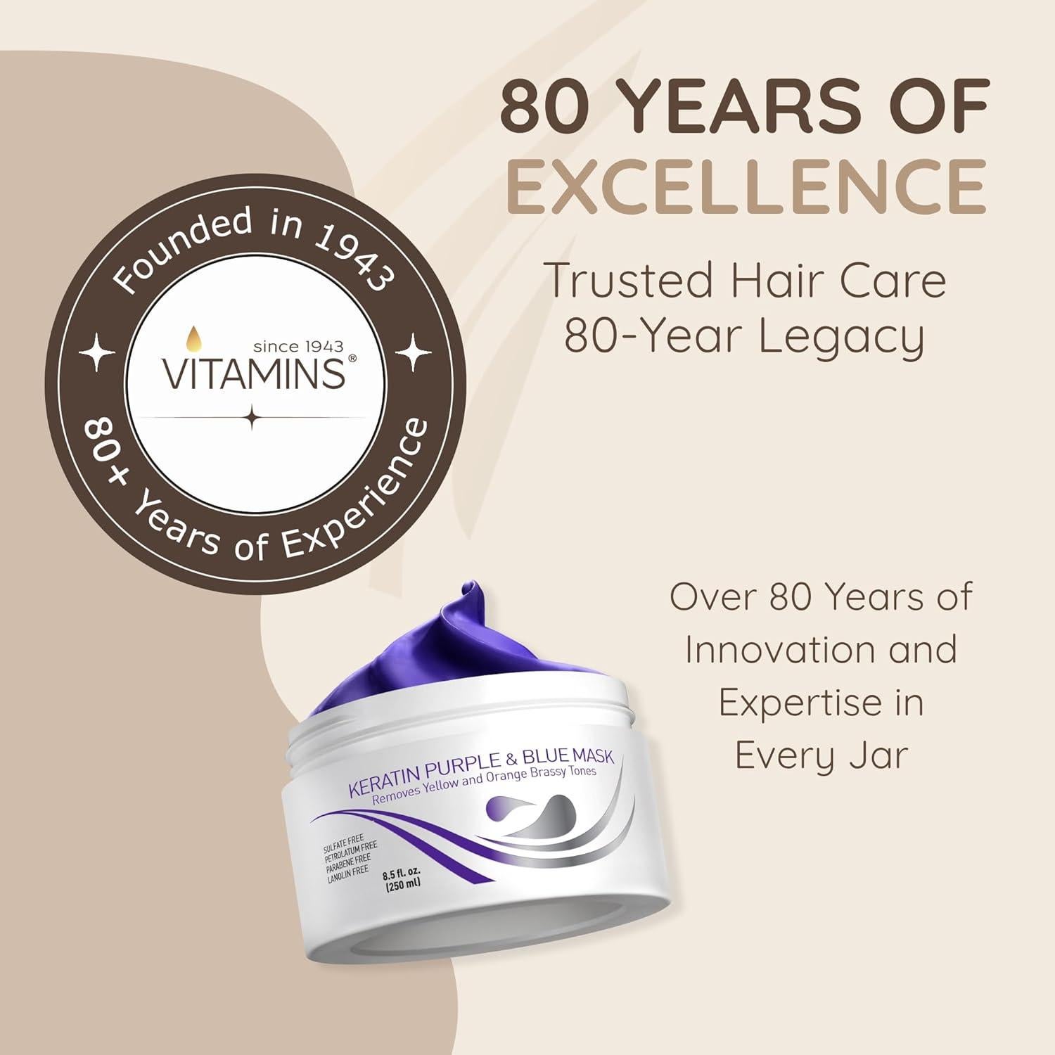 Mascarilla de Keratina Morada VITAMINS 250g Acondicionador