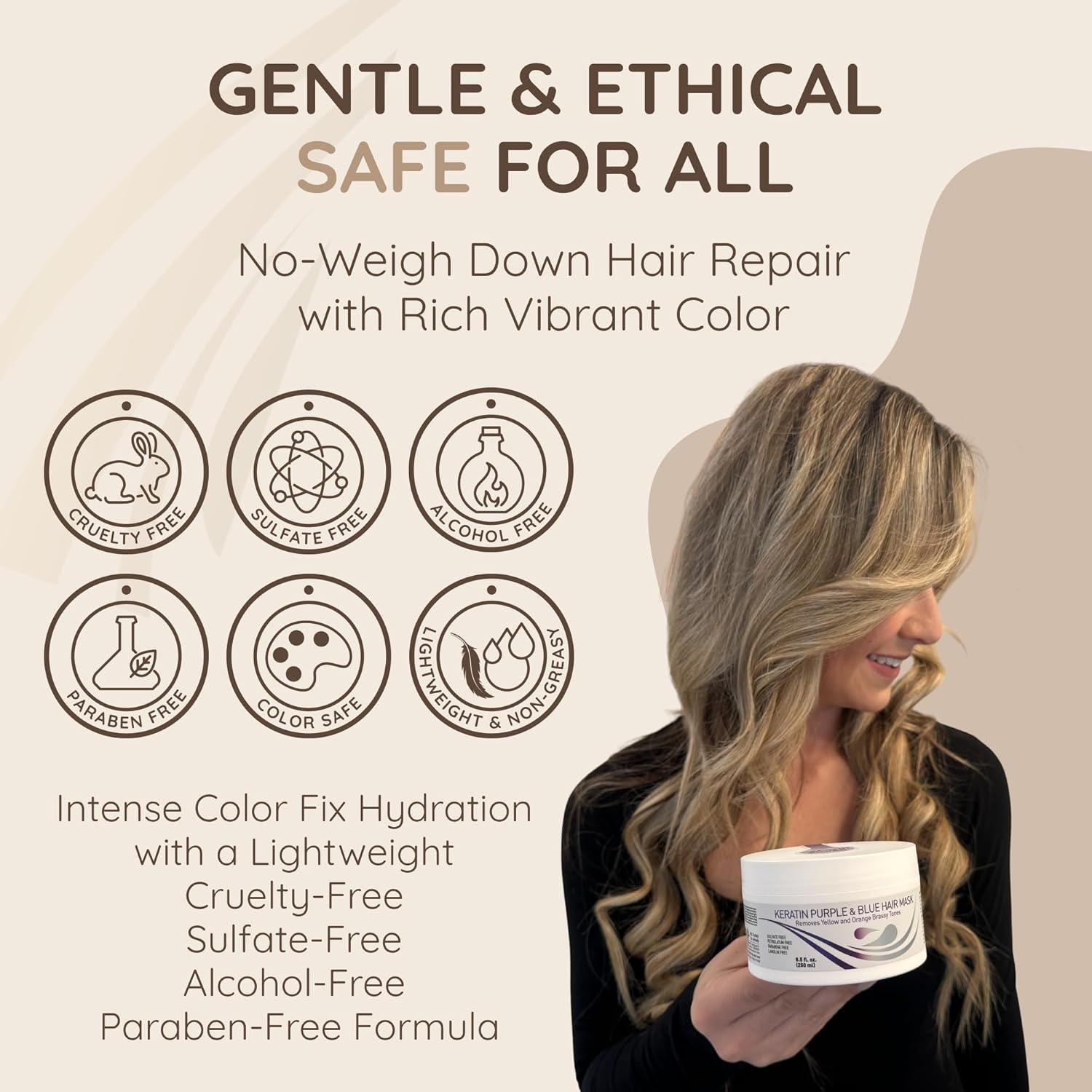 Mascarilla de Keratina Morada VITAMINS 250g Acondicionador