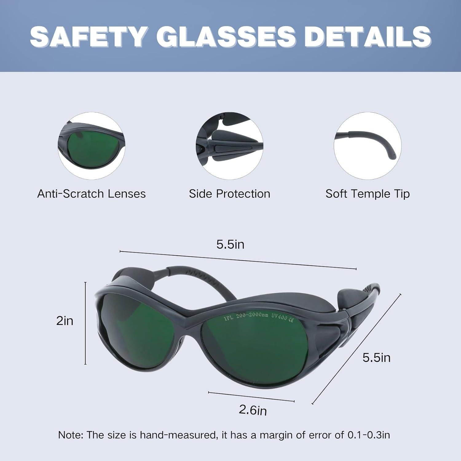 Gafas de Terapia de Luz LED MCWlaser para Depilación y Bronceado