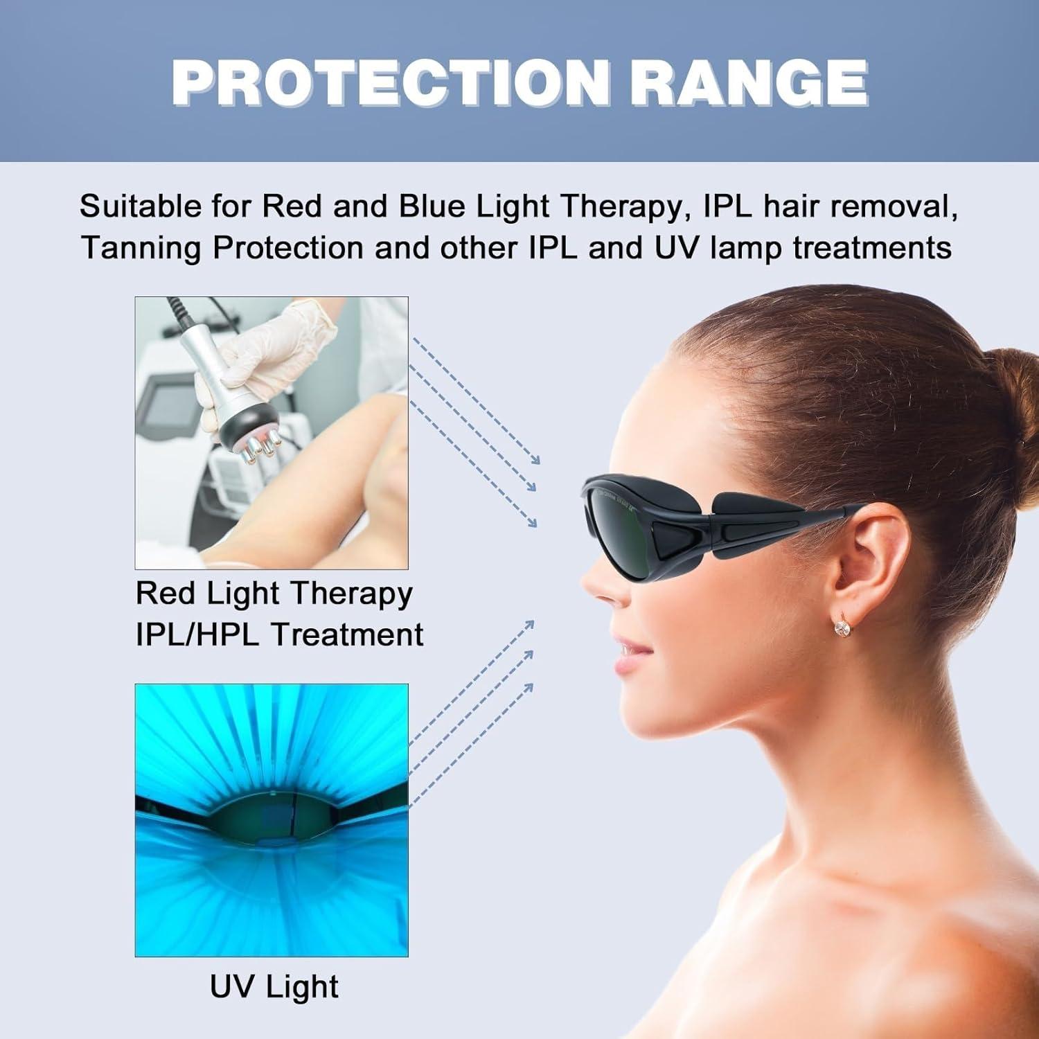 Gafas de Terapia de Luz LED MCWlaser para Depilación y Bronceado