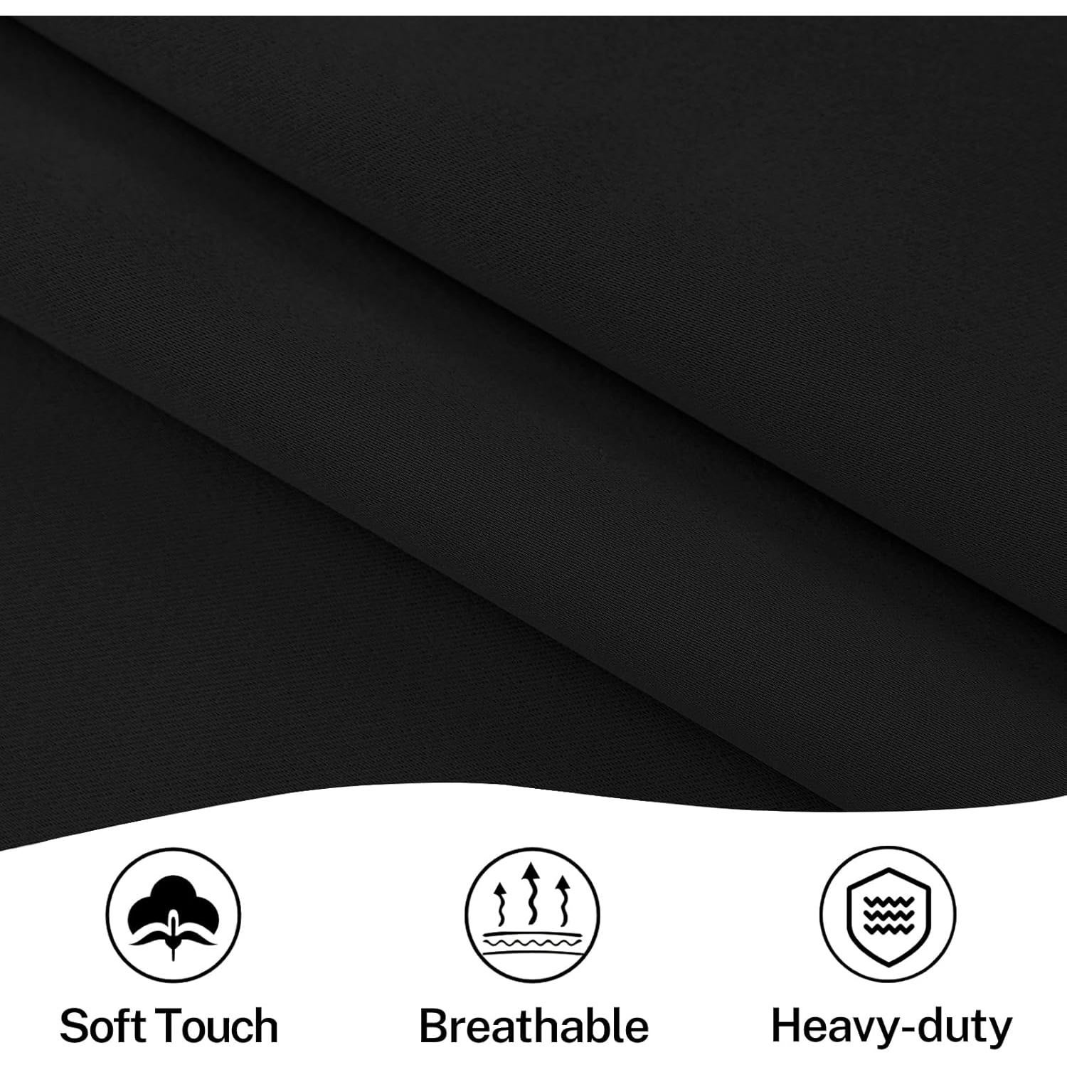 Cortina Francesa Vatge 91x183 cm Autoadhesiva Negra