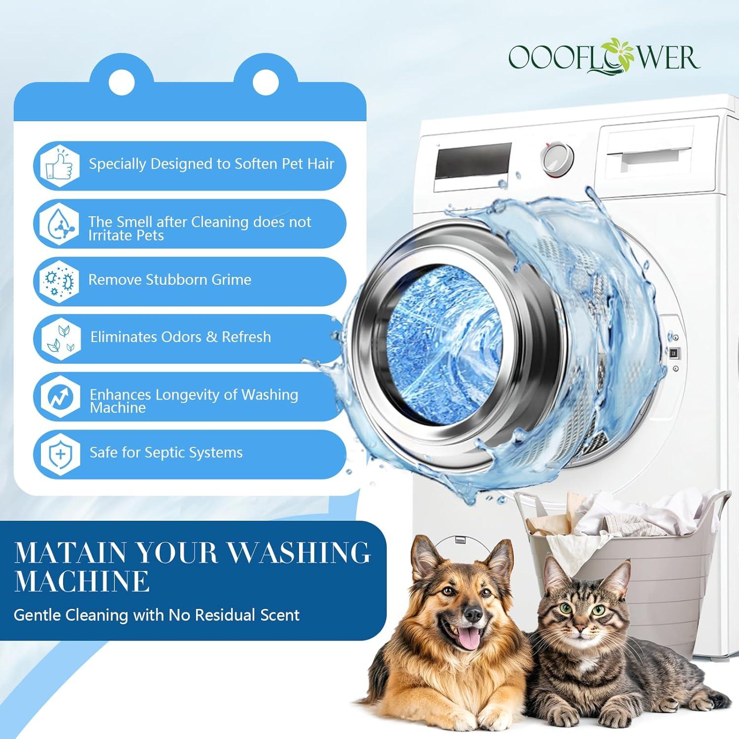 Tabletas Limpiadoras de Lavadora OOOFLOWER 24PC para Mascotas