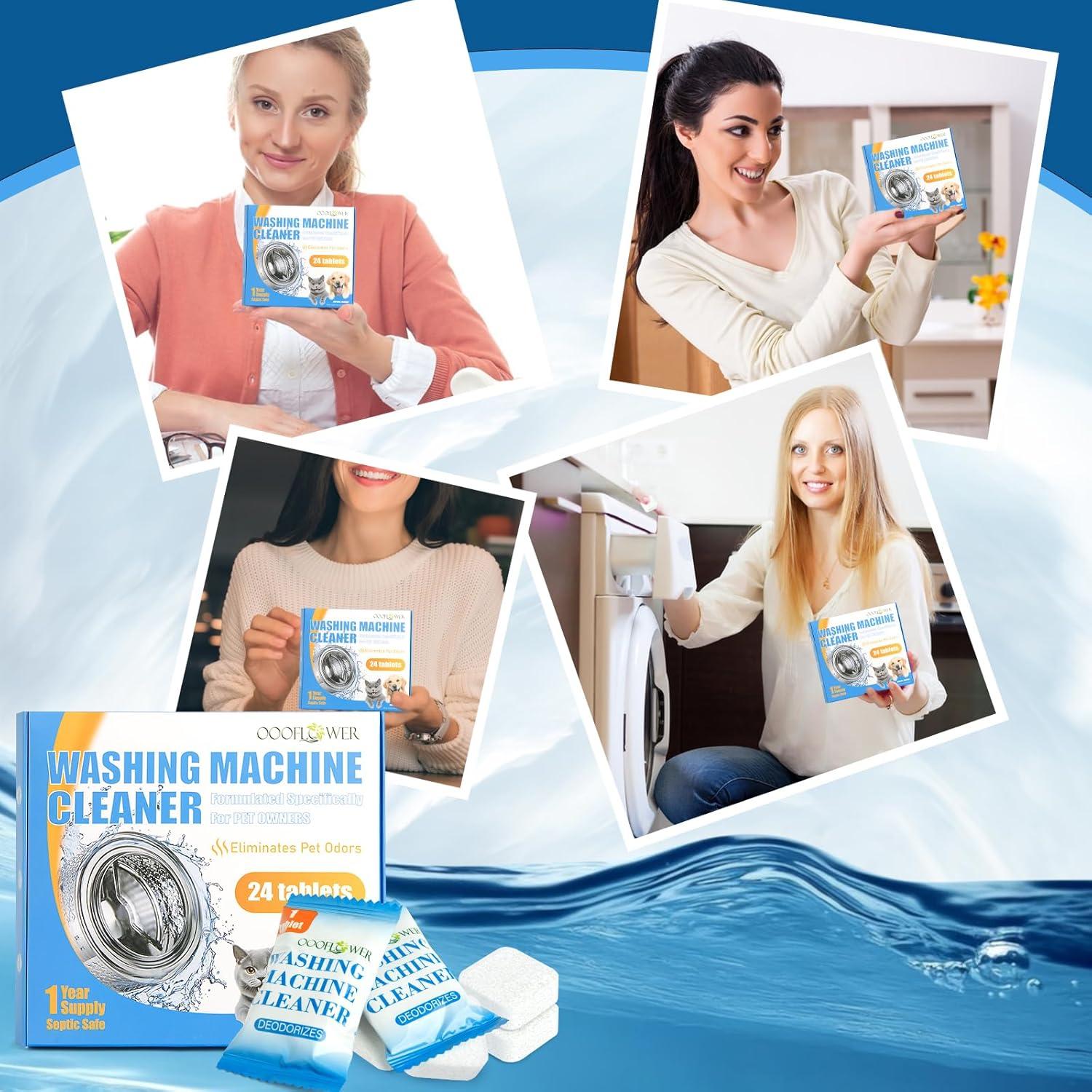 Tabletas Limpiadoras de Lavadora OOOFLOWER 24PC para Mascotas