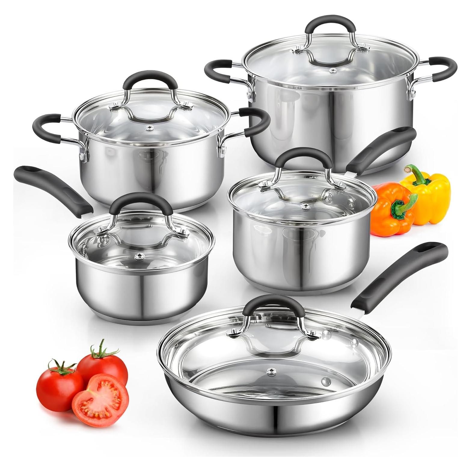 Juego de Utensilios de Cocina Cook N Home 10 Piezas Acero Inoxidable