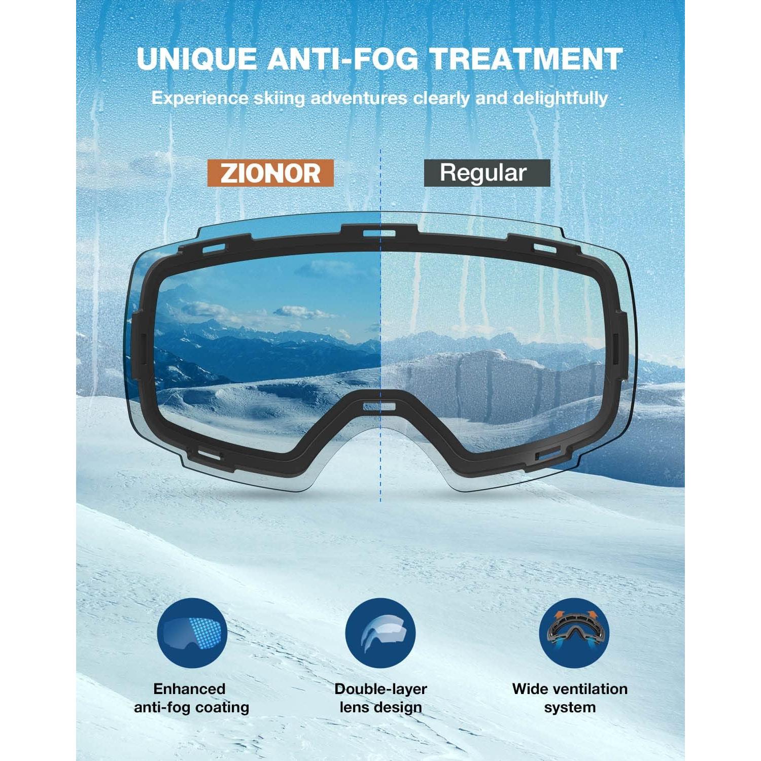 Gafas de Esquí ZIONOR X4 Lente Magnética Anti-vaho UV400