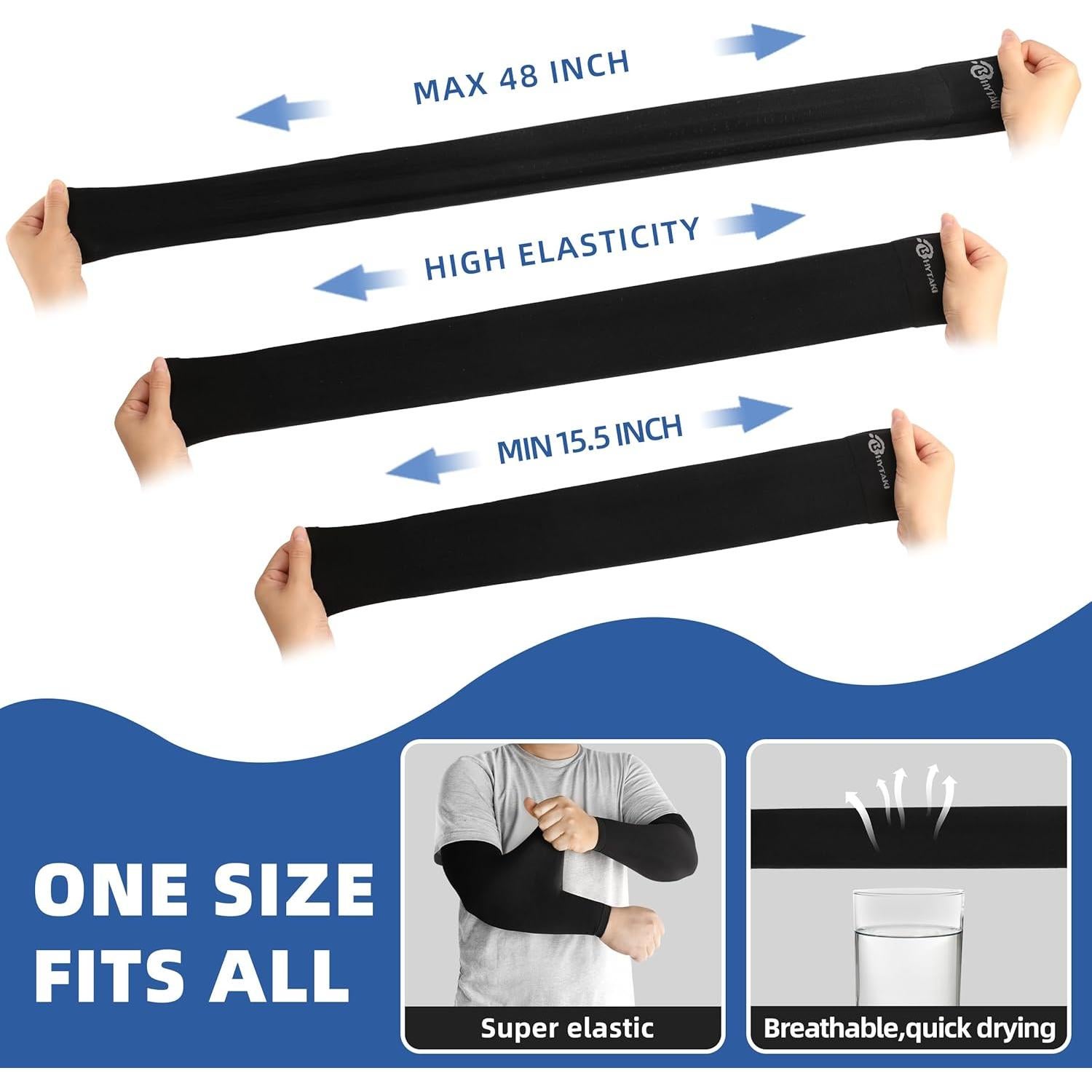 Mangas de Compresión BHYTAKI UPF50 para Hombres y Mujeres