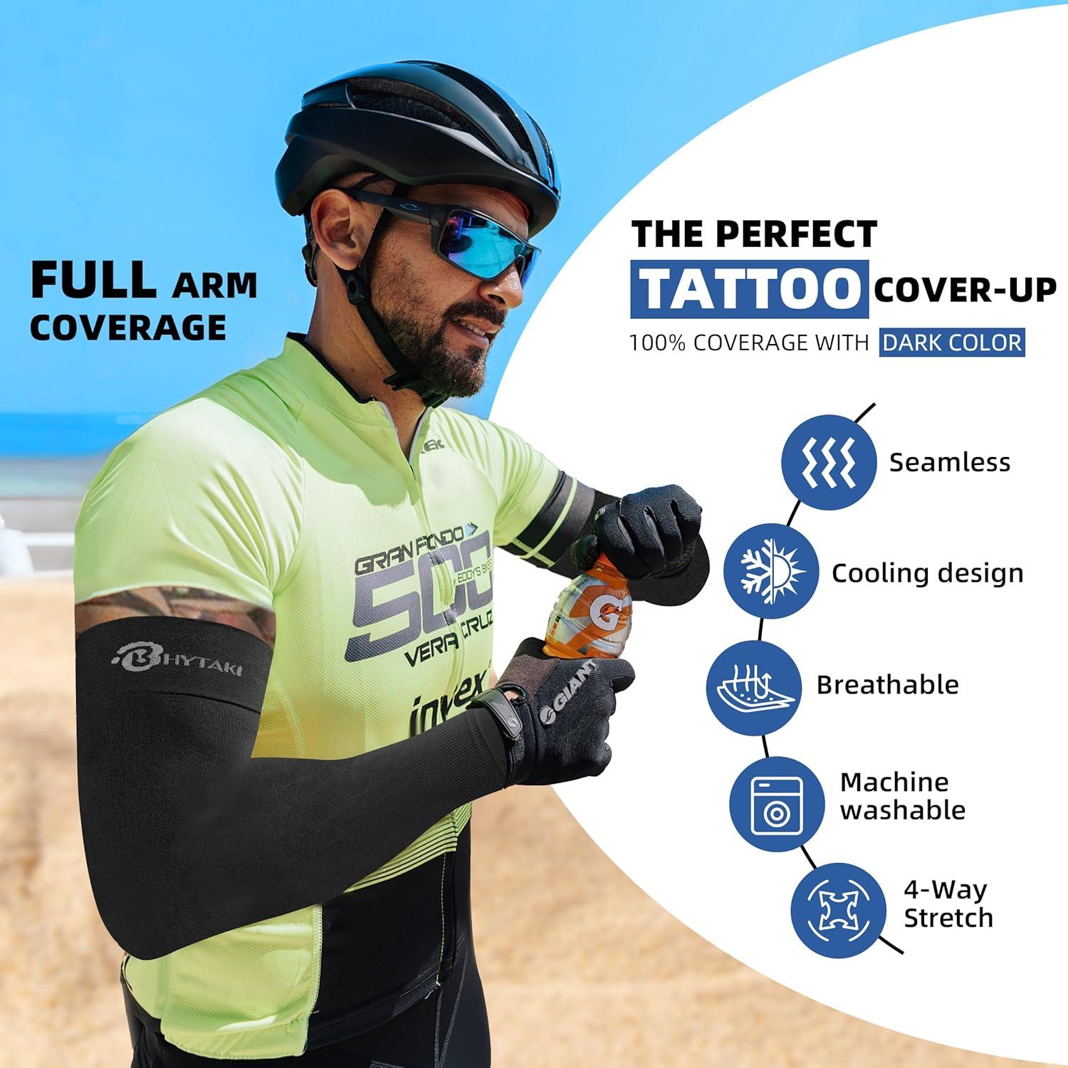 Mangas de Compresión BHYTAKI UPF50 para Hombres y Mujeres