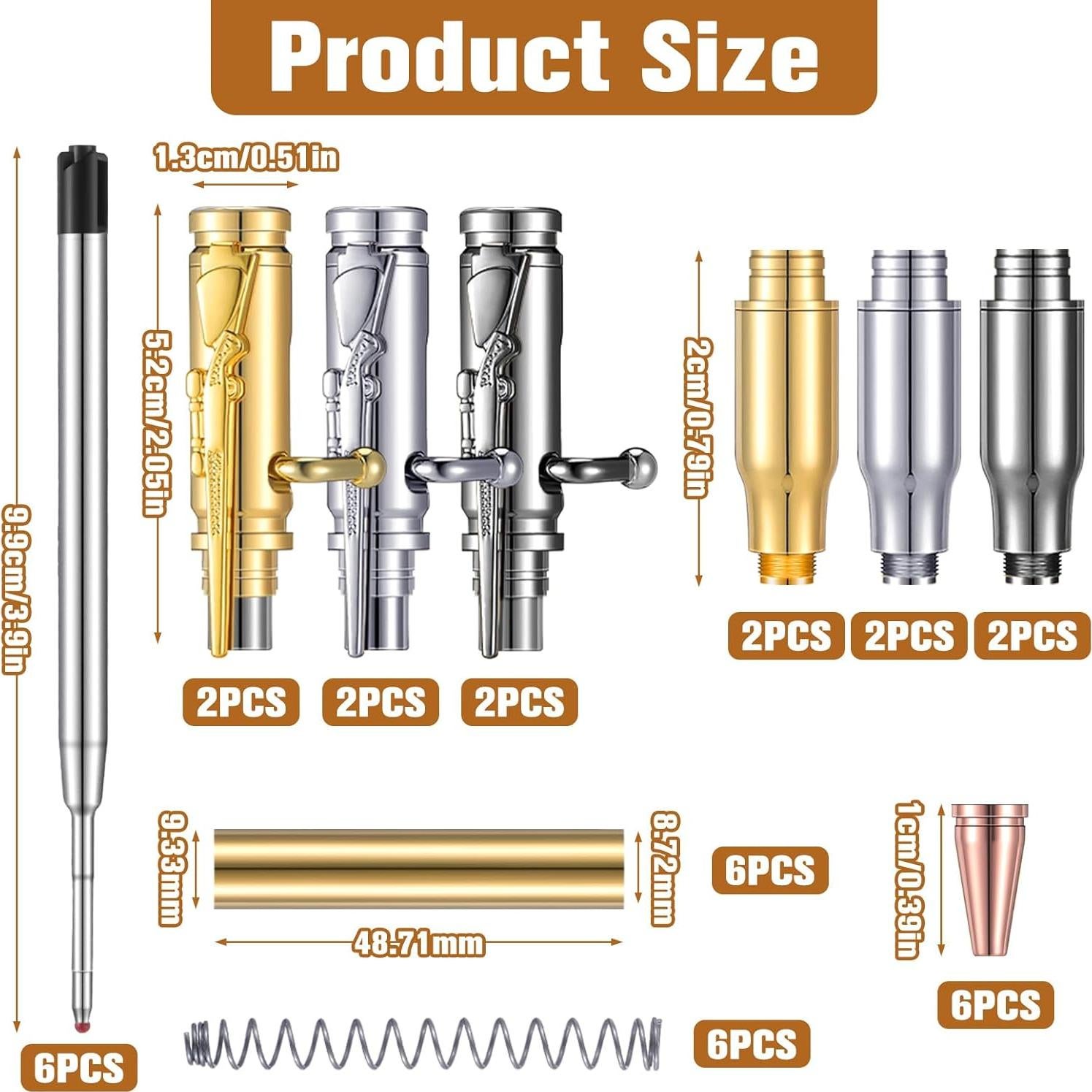 Kits de bolígrafo de acción Gisafai 6 piezas para torneado
