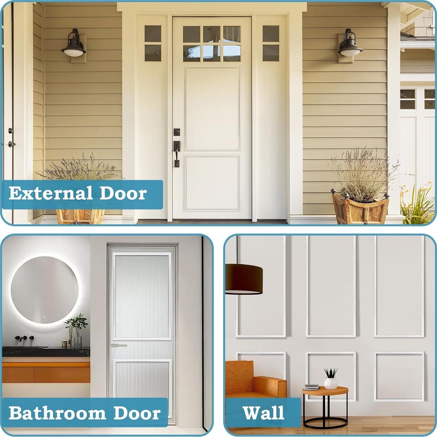 Kit de Molduras para Puertas KEOHOLI 10 Piezas Autoadhesivas