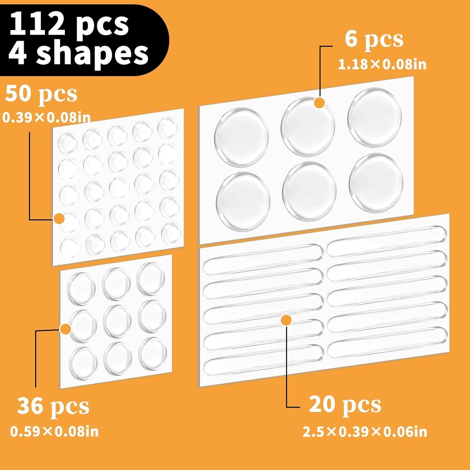 112 Almohadillas de Silicona Transparentes Autoadhesivas LCYLOOONG