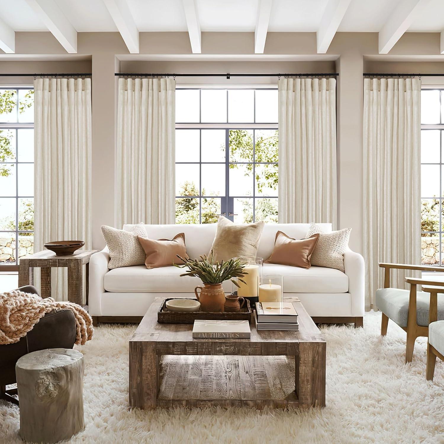 Cortinas Semi-Transparentes RYB HOME Lino Flax 132x304 cm