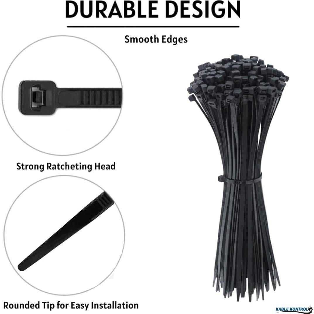 Bridas Kable Kontrol 1000 Pcs 20 cm Negro 8,16 kg Tensión