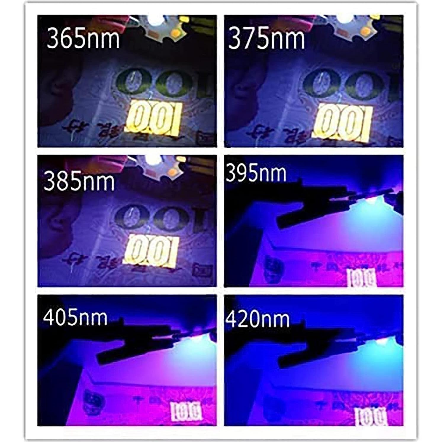 10 Lámparas LED UV 3W TOPXCDZ 365nm 20mm PCB Alta Potencia