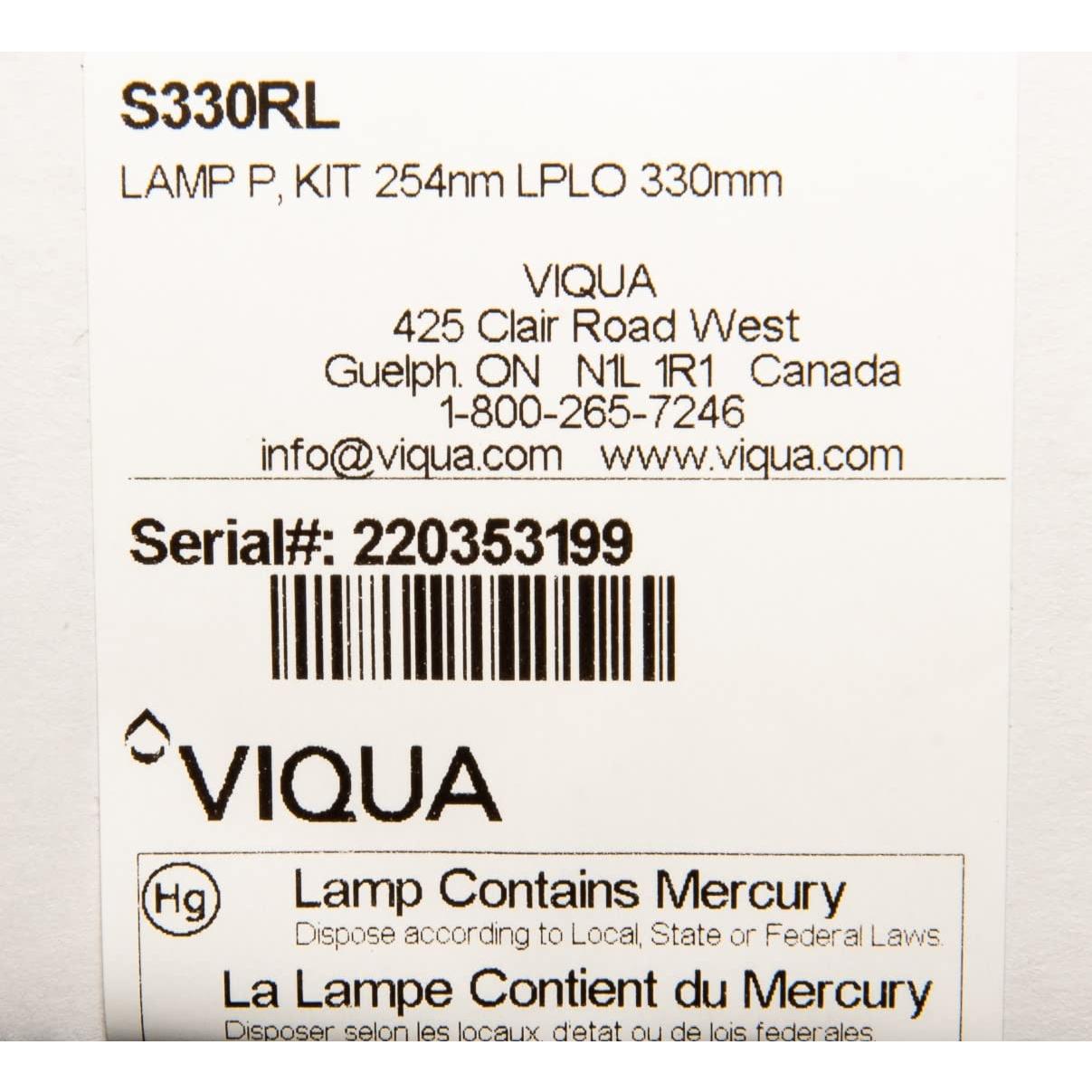 Lámpara UV Viqua S330RL para sistemas VT4, S2Q-PA, SC4