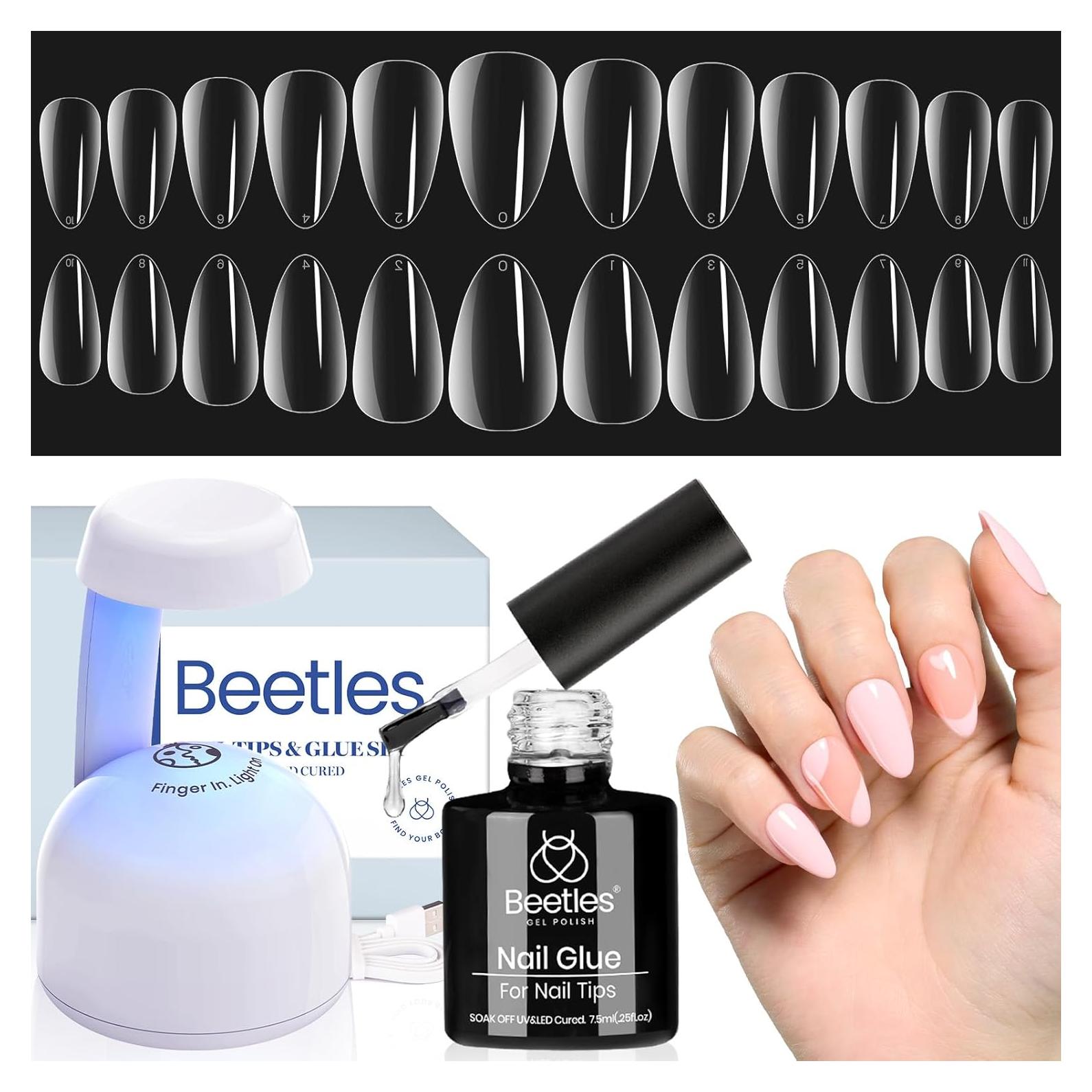 Kit de Uñas de Gel Beetles Almendra Corta 500 Piezas