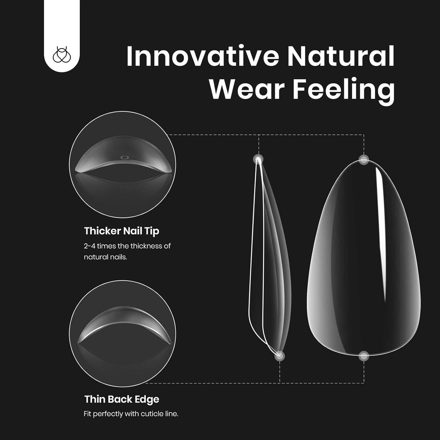 Kit de Uñas de Gel Beetles Almendra Corta 500 Piezas