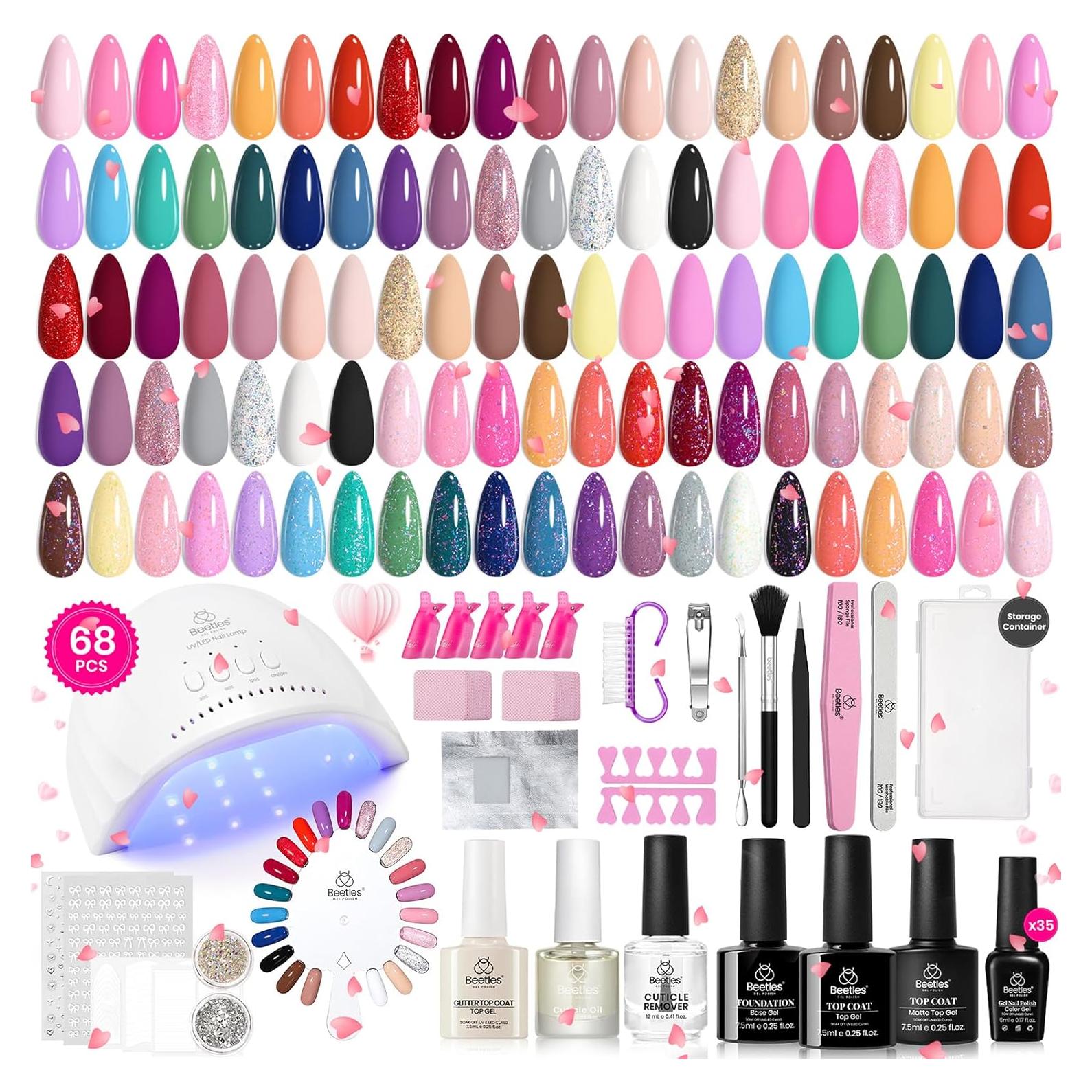 Kit de Esmalte en Gel Beetles 35 Colores con Luz UV