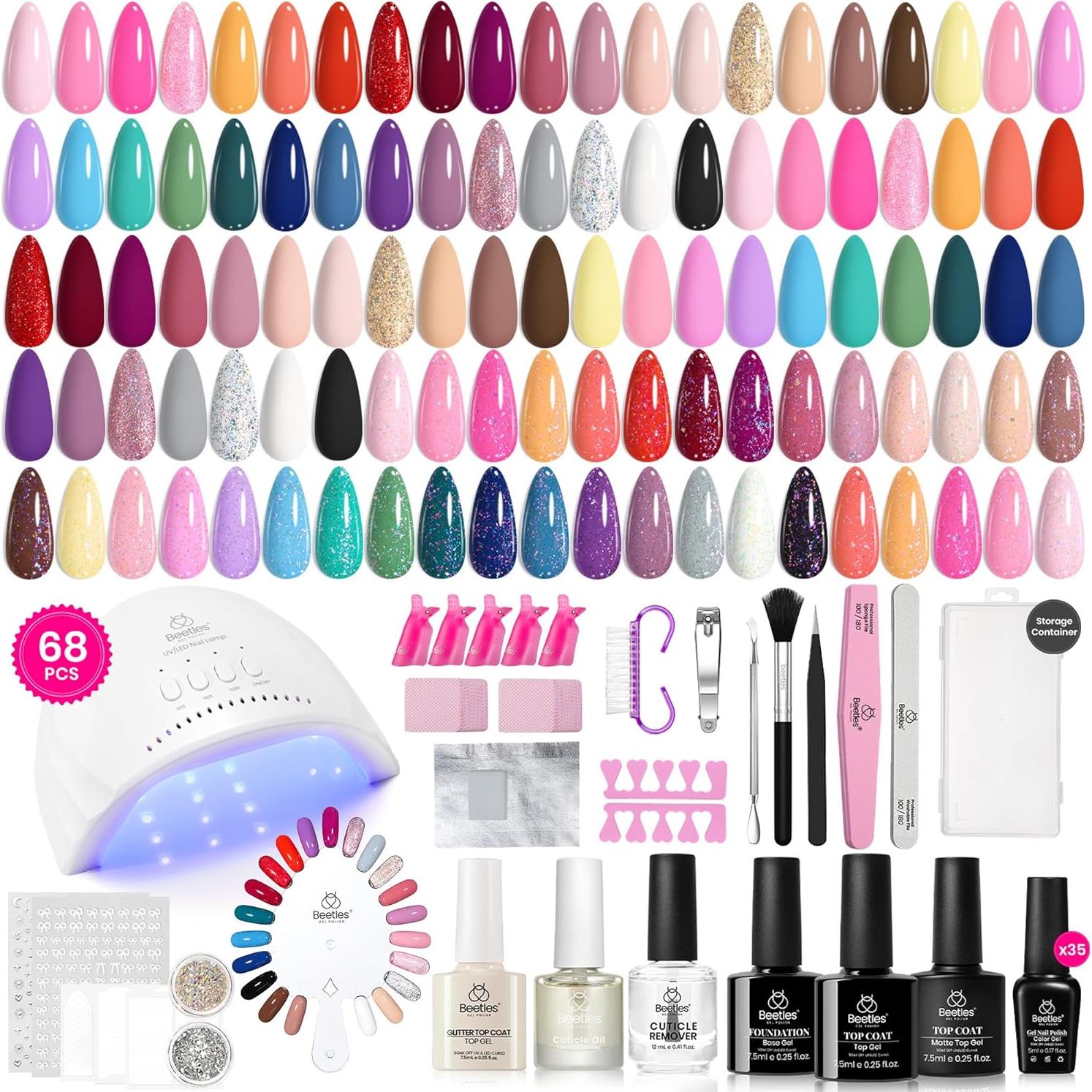 Kit de Esmalte en Gel Beetles 35 Colores con Luz UV