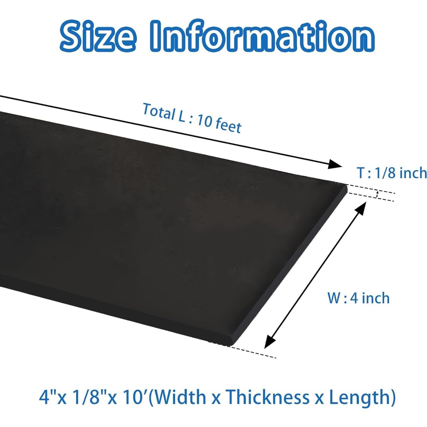 Tira de goma adhesiva negra 10.16 cm x 3.05 m ZSUCUN
