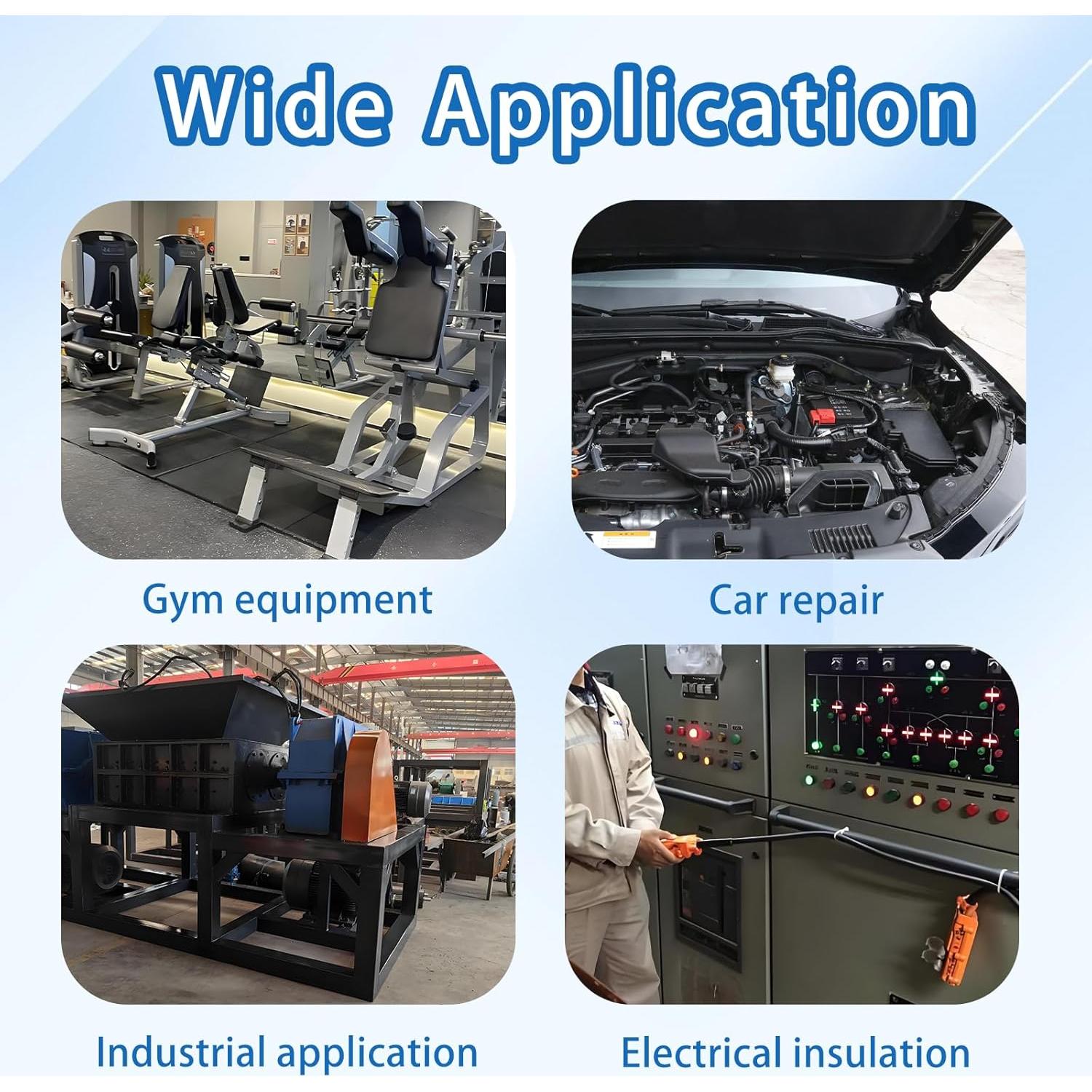 Tira de goma adhesiva negra 10.16 cm x 3.05 m ZSUCUN