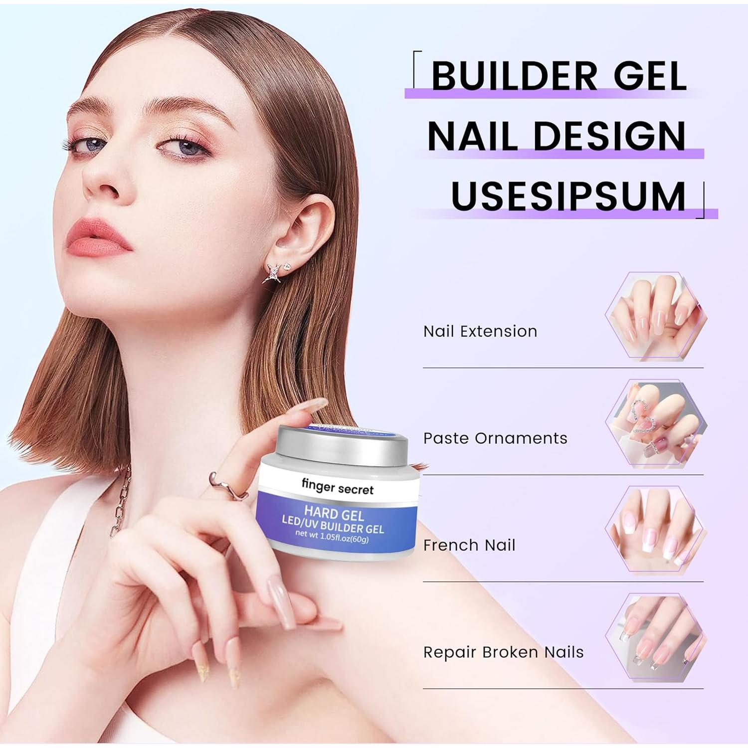 Gel Constructor Duro 60 g Finger Secret para Uñas