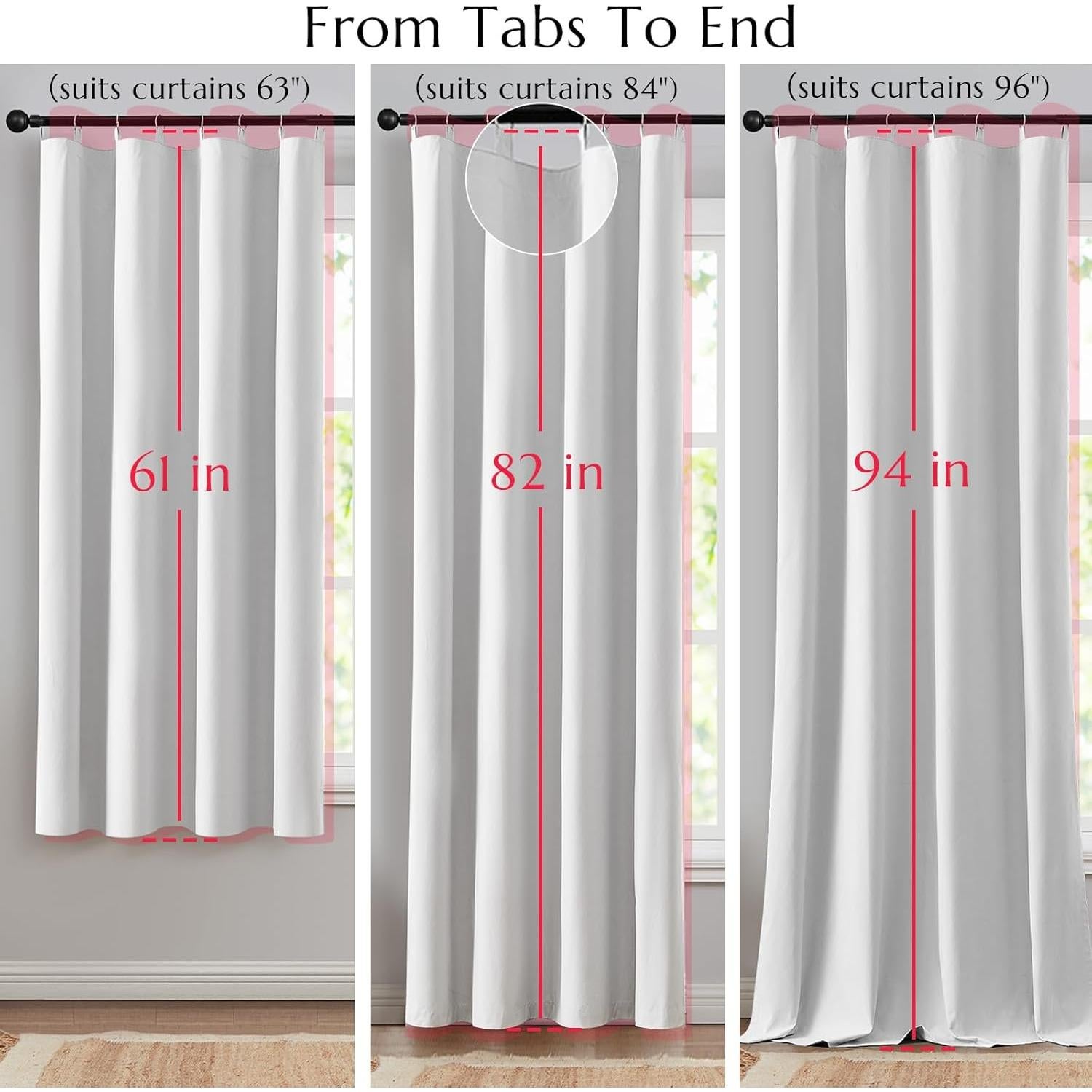 Forros de Cortinas Blackout JINCHAN 2 Paneles 238,76x127 cm